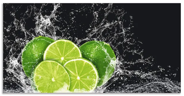 artland-limetten-alubild-60x30-cm-k-chenbild-obst-wandbild image 1