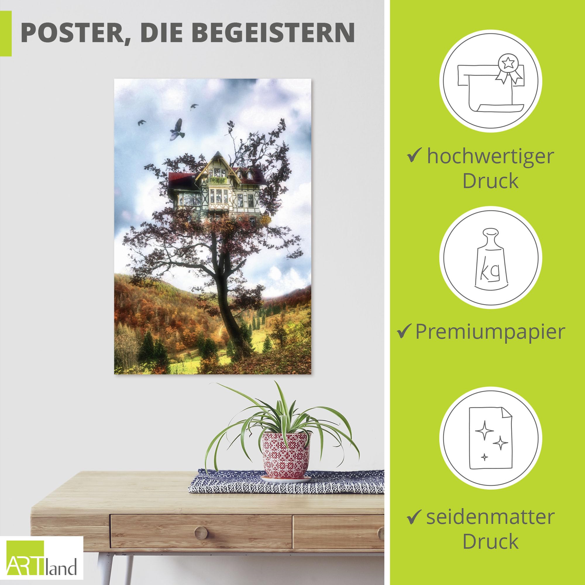 artland-kunstdrucke-u3yh-baumhaus-poster-90x60-cm-fantasy image 2
