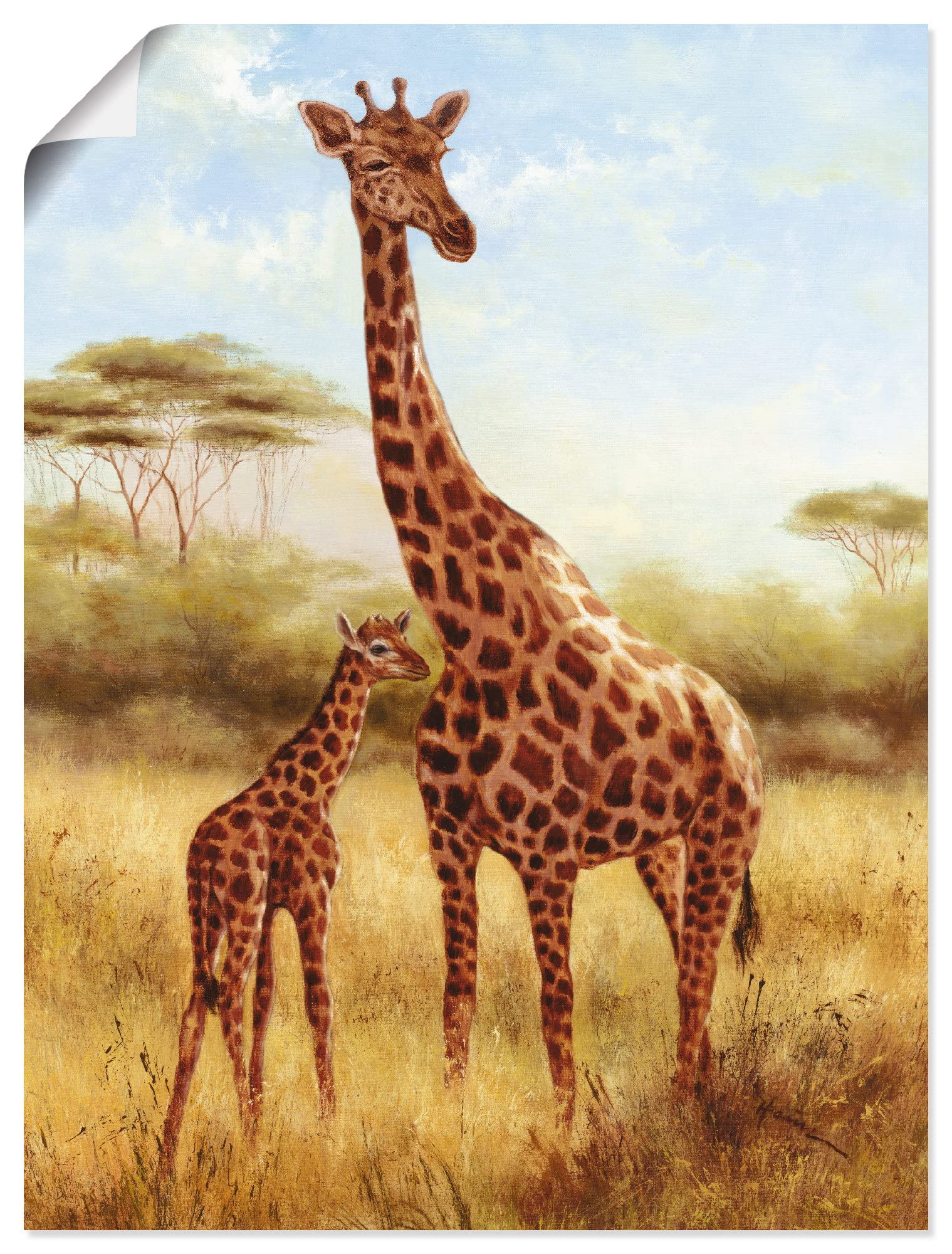 artland-giraffe-poster-90x120-cm-tiermotiv image 1