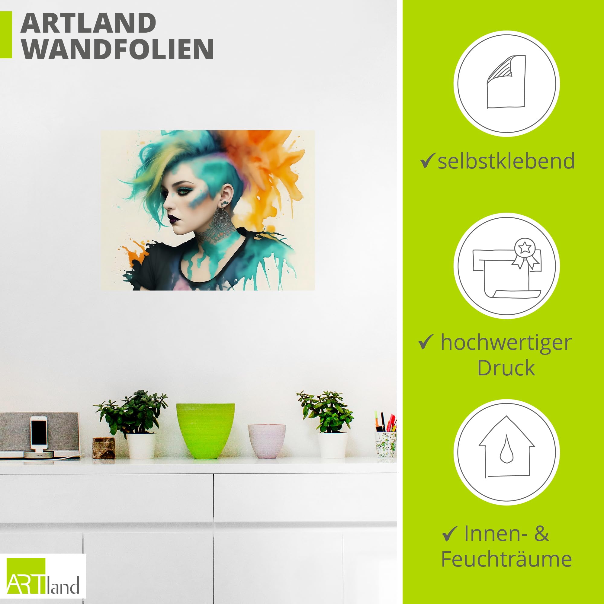 artland-wandaufkleber-punk-1-wandtattoo-40x30-cm-matt image 3