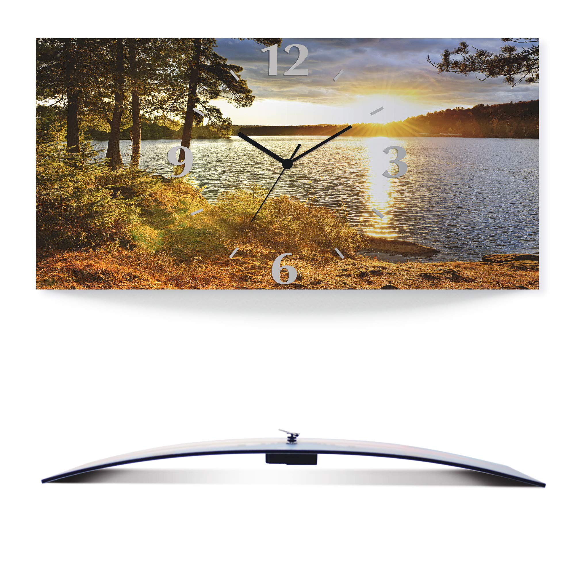 artland-wanduhren-see-funkuhr-50x25-cm-alu-lautlos image 1