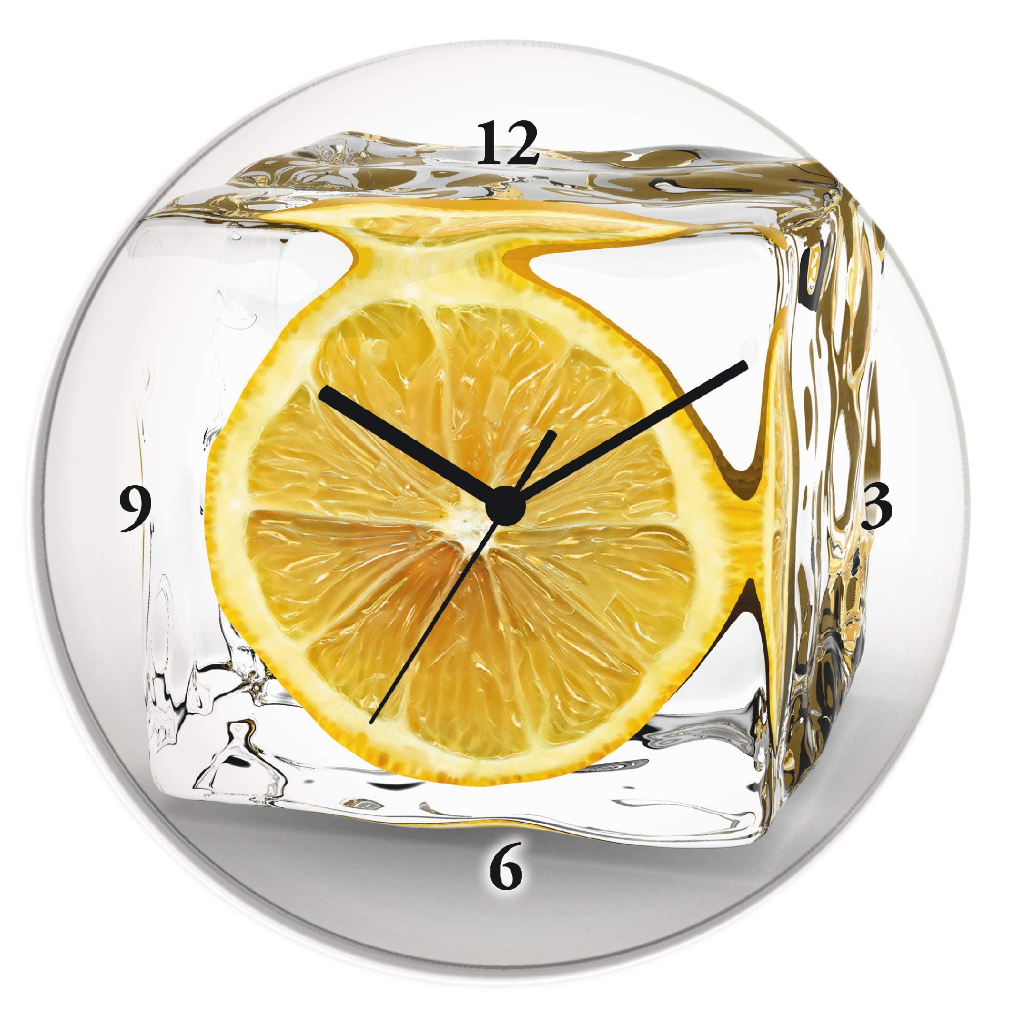 artland-wanduhren-t5xt-wanduhr-zitrone-im-eisw-rfel-30cm-lautlos image 1