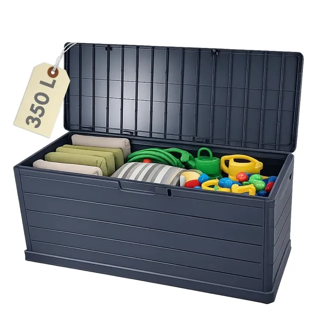 garpet-garten-gartenbox-350-l-wetterfest-wasserdicht-grau image 1