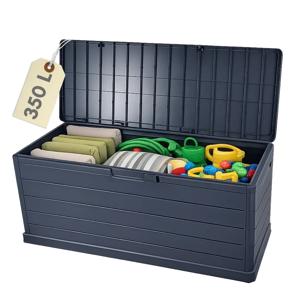 garpet-garten-gartenbox-350-l-wetterfest-wasserdicht-grau image 1