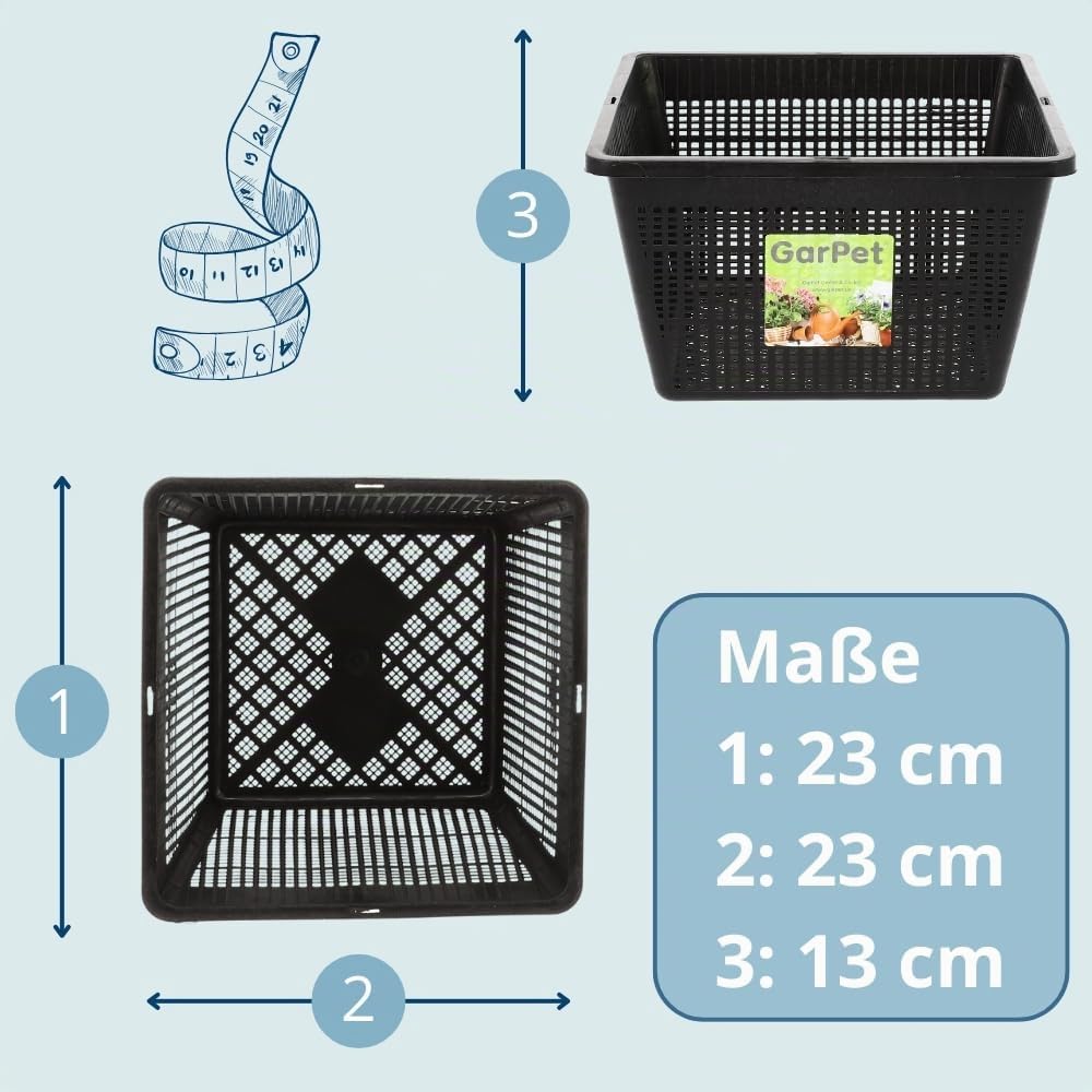garpet-garten-pflanzkorb-teich-23x23-cm-wasserpflanzen-schwarz image 2