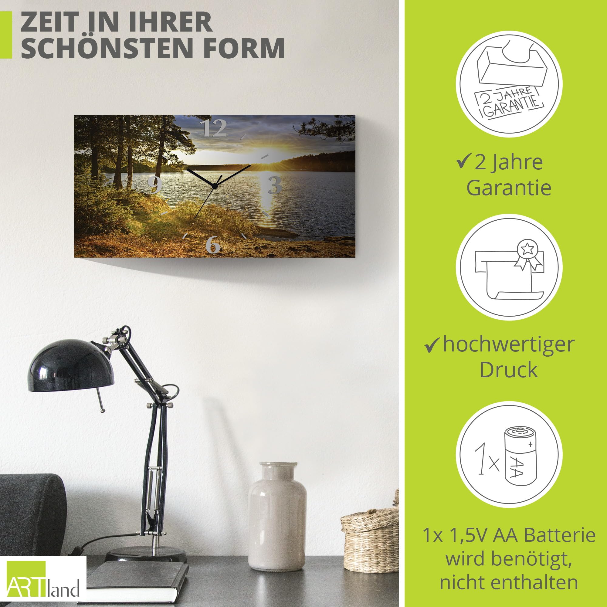 artland-wanduhren-see-funkuhr-50x25-cm-alu-lautlos image 3