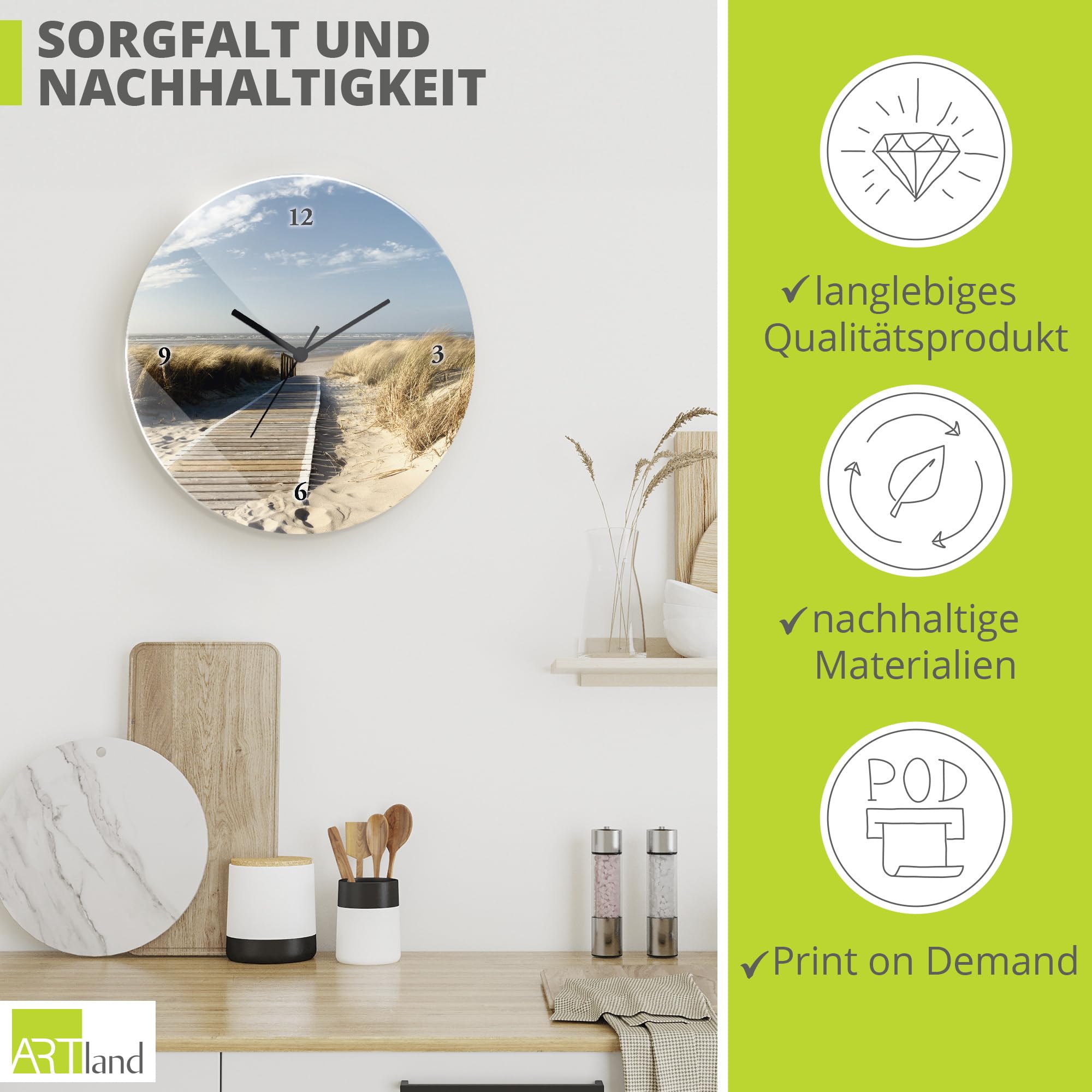 artland-wanduhren-nordseestrand-glas-wanduhr-30-cm-lautlos-quarz image 5