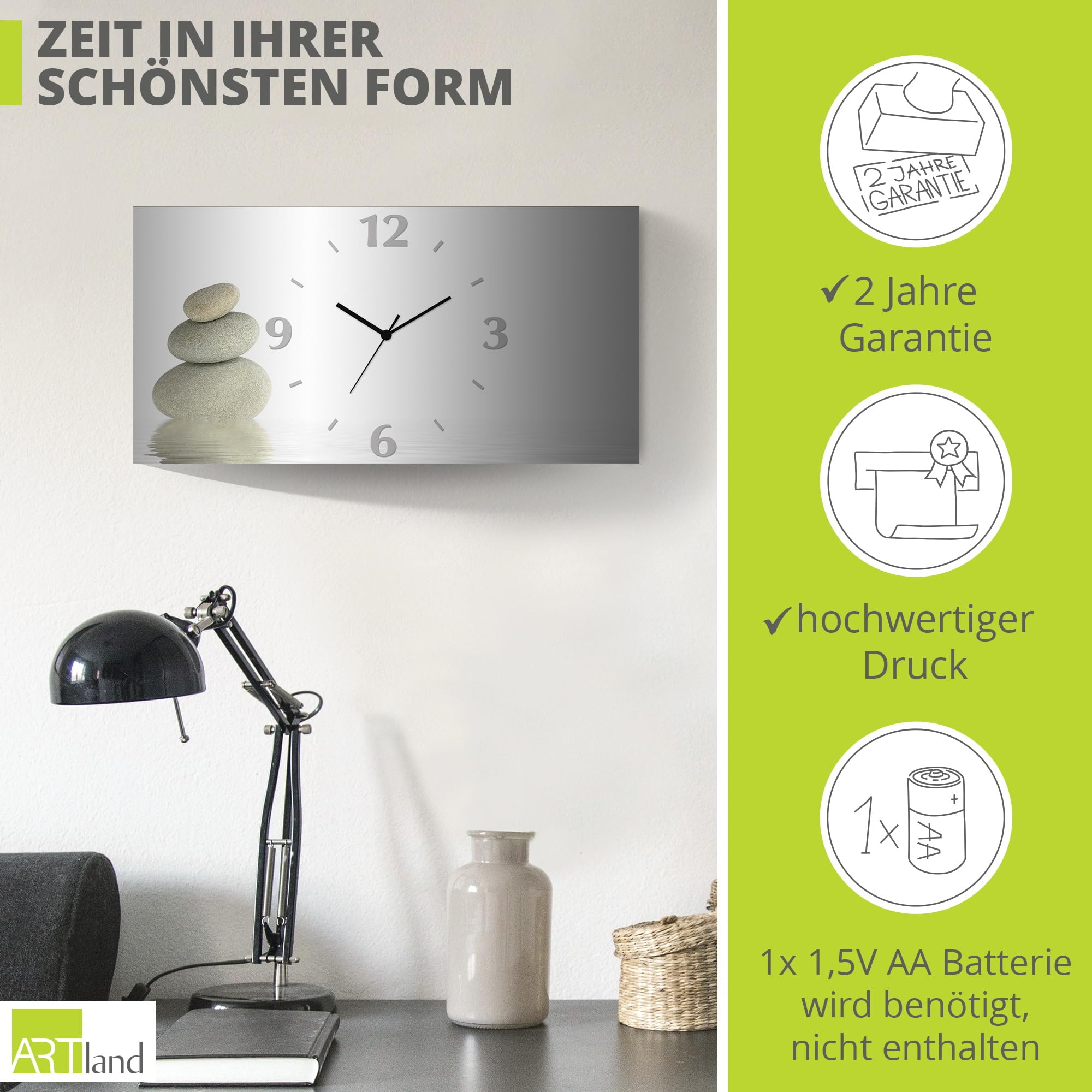 artland-wanduhren-zen-quarzuhr-50x25-cm-lautlos image 3