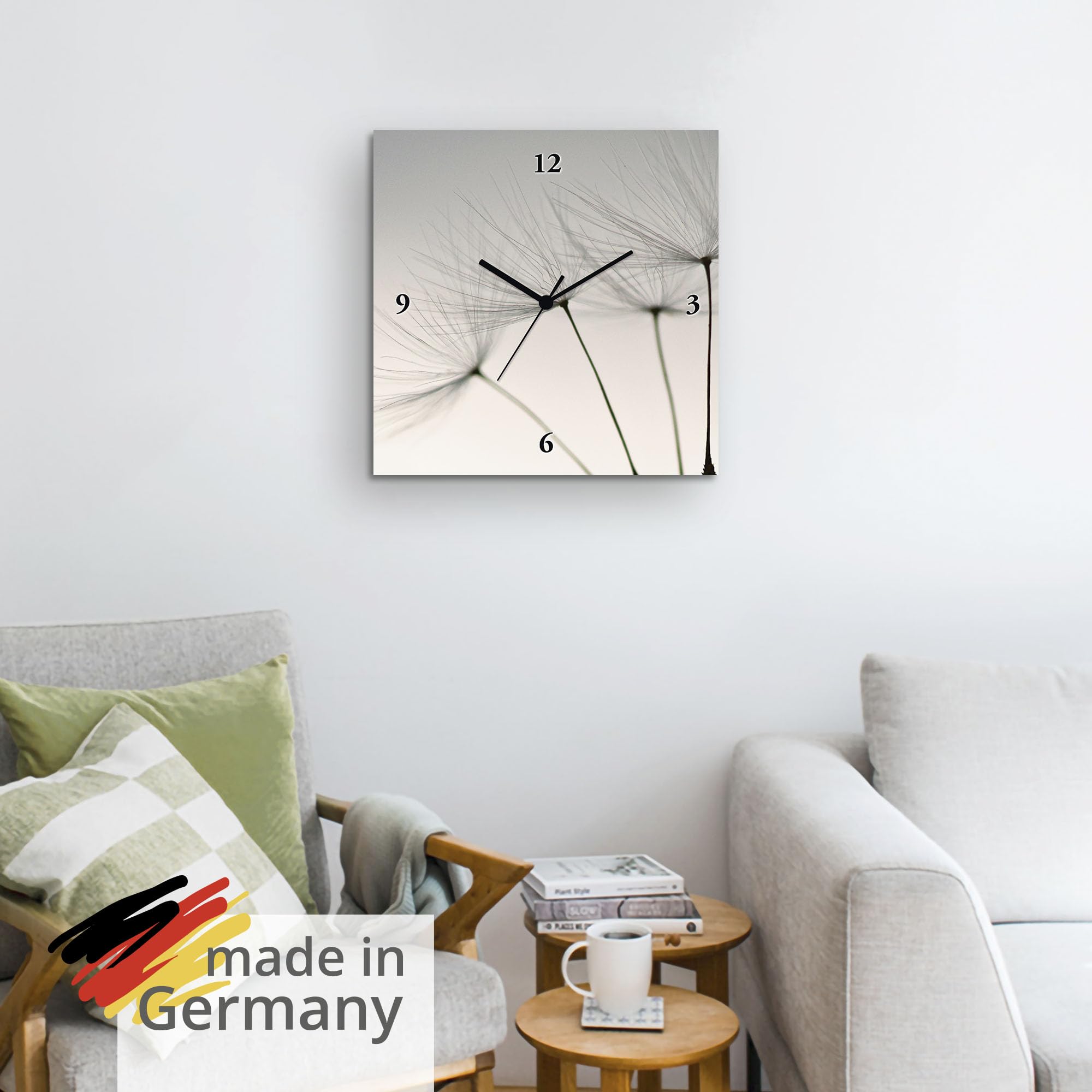 artland-wanduhren-funkuhr-30x30-grau-blumen-pusteblume-t5sq image 6