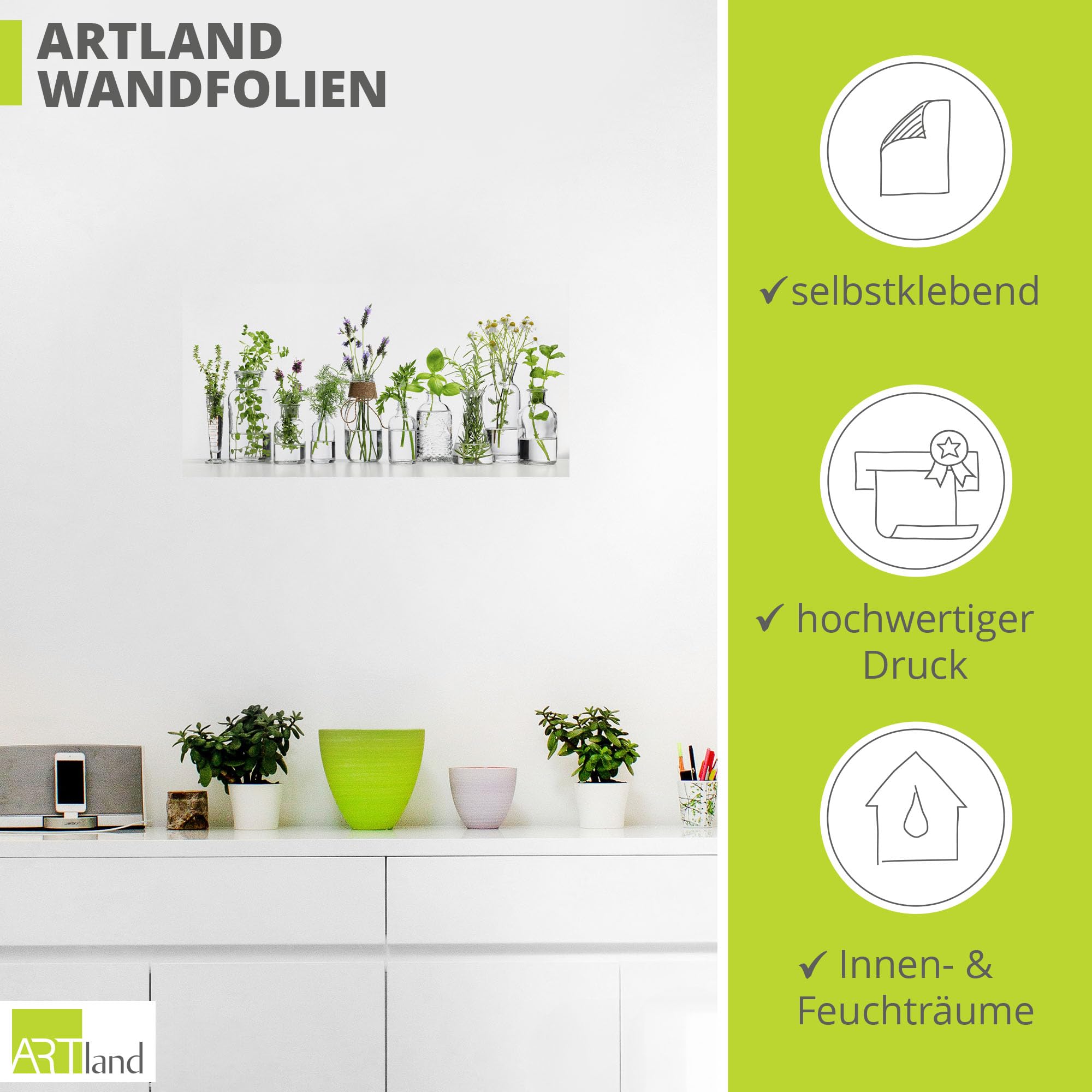 artland-wandaufkleber-kr-uter-flaschen-100x50-cm-k-che image 3