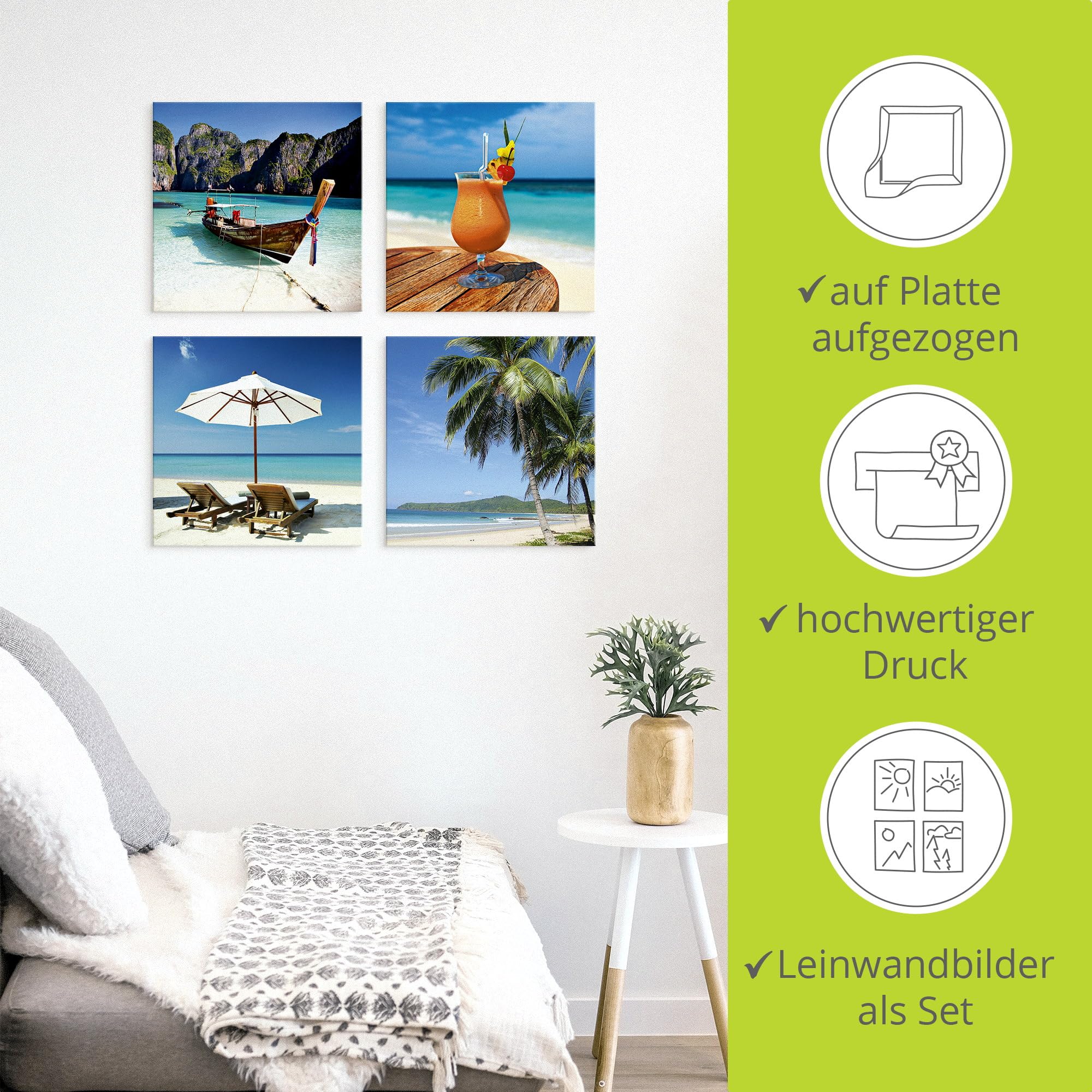 artland-leinwandbilder-set-4tlg-20x20-strand-maya-bay-cocktail image 2