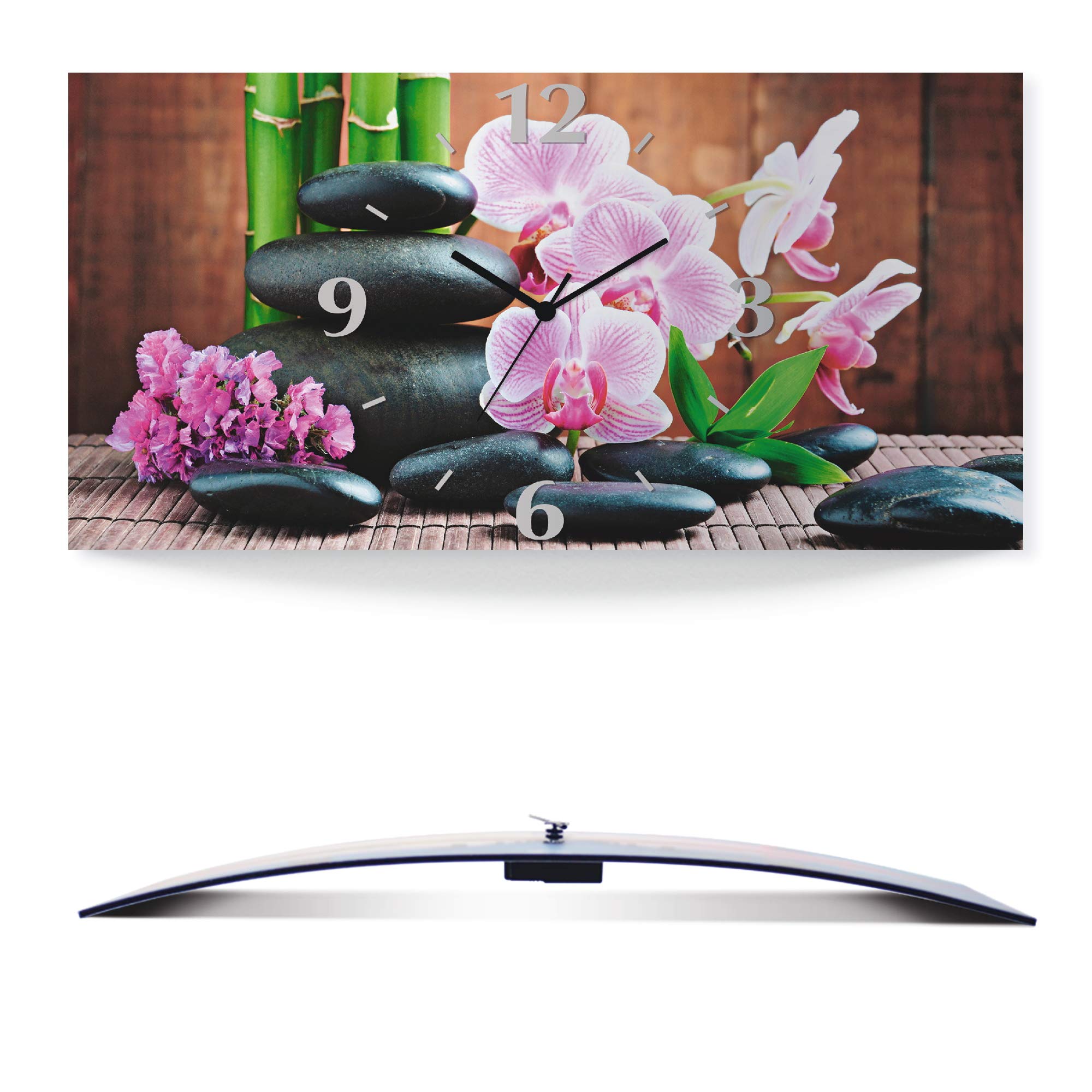 artland-wanduhren-zen-orchidee-funkuhr-60x30-cm-lautlos image 1