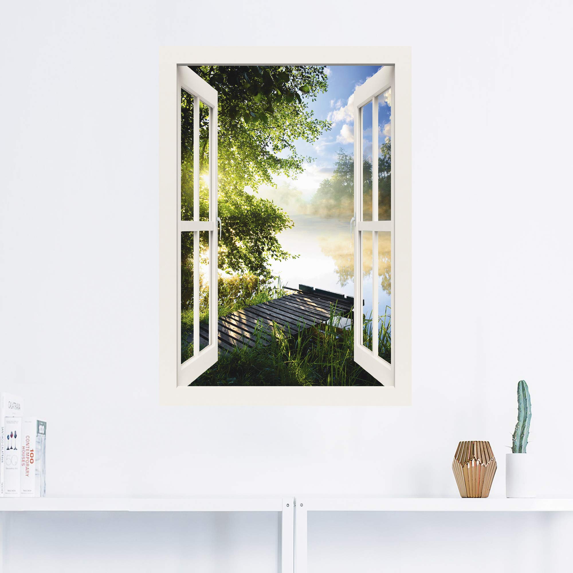 artland-wandaufkleber-wandtattoo-wald-angelsteg-vinyl-100x70 image 4