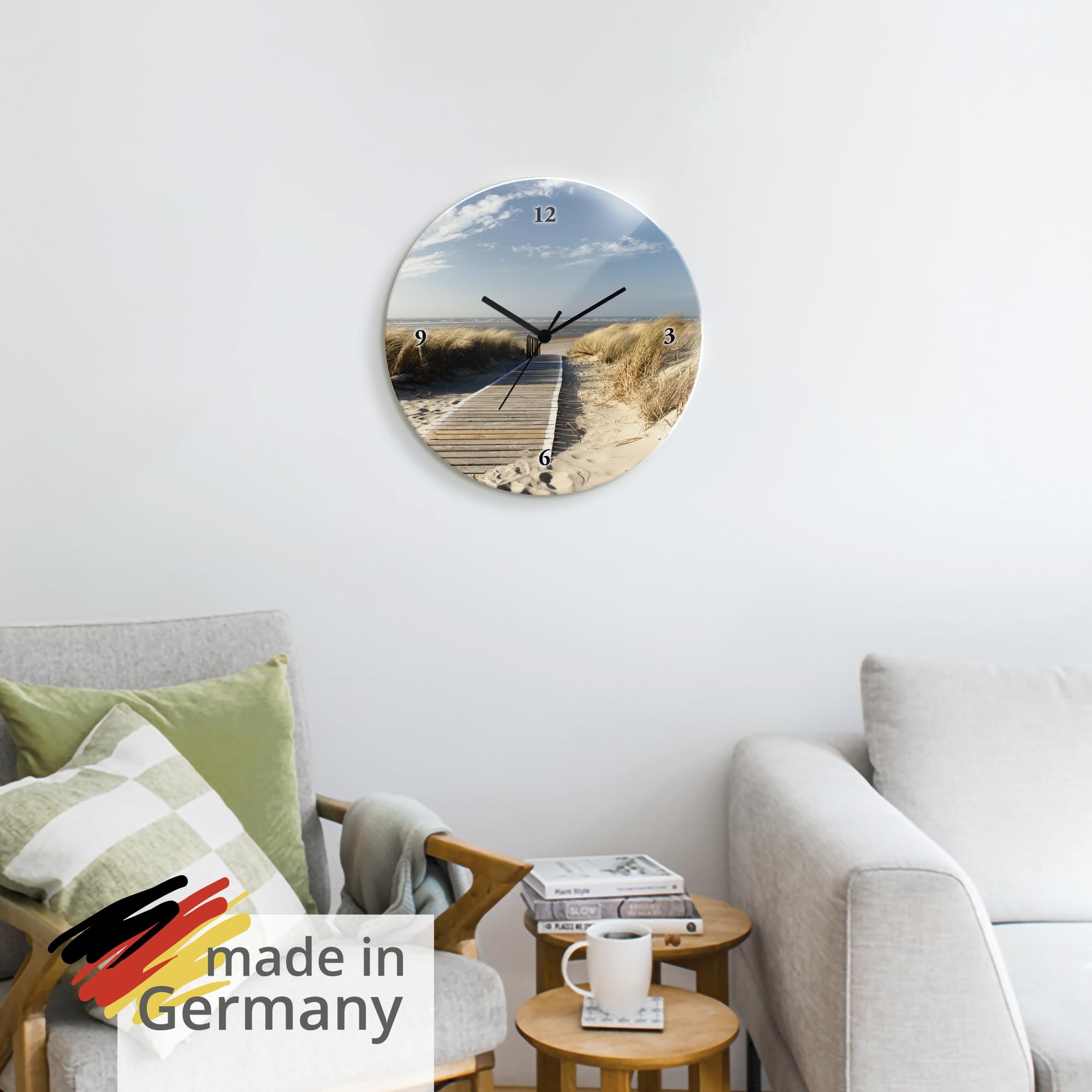 artland-wanduhren-nordseestrand-glas-wanduhr-30-cm-lautlos-quarz image 6