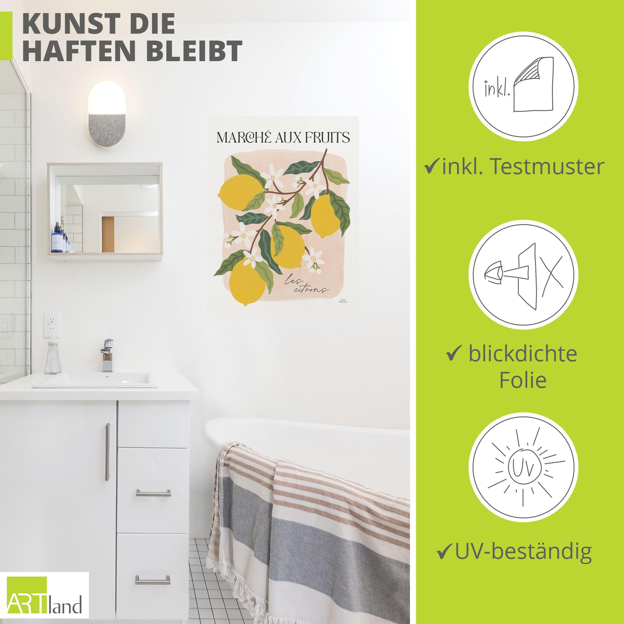 artland-wandaufkleber-u5su-zitronen-wandtattoo-gelb-60x80-cm image 2