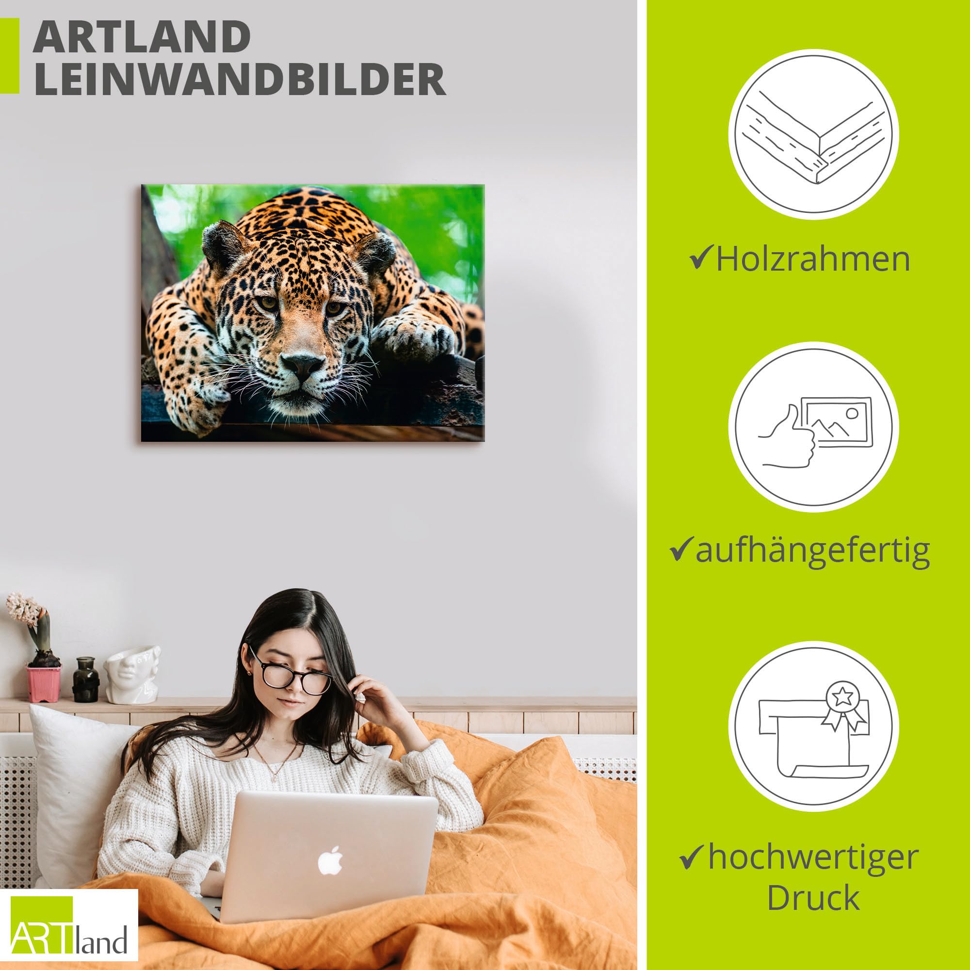 artland-jaguar-leinwandbild-60x45-cm-wildtiere-braun-foto image 3