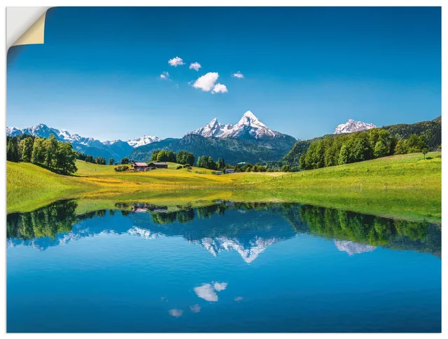 artland-wandaufkleber-alpen-see-120x90-cm-wandtattoo-vinyl image 1
