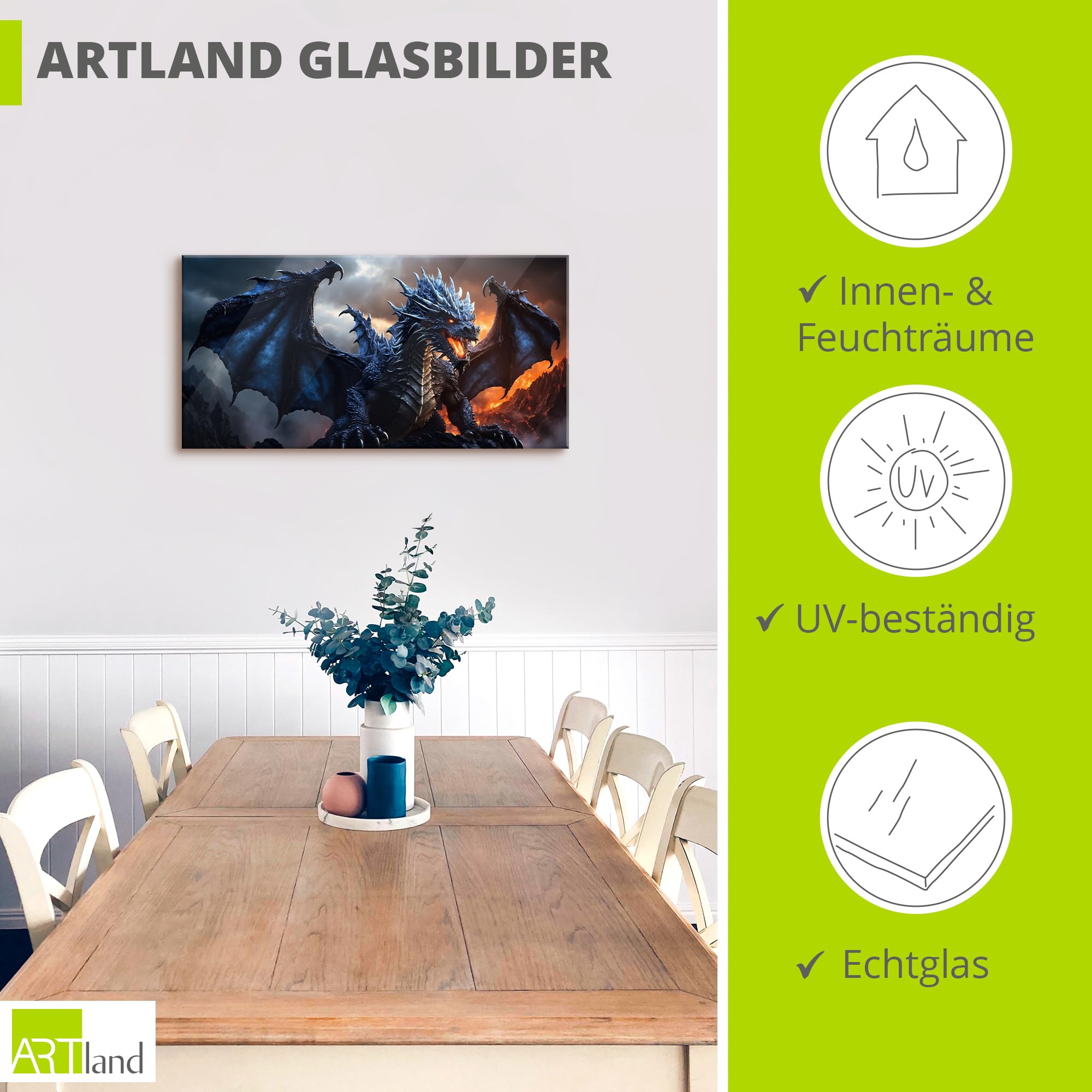 artland-glasbilder-feuerdrache-2-u5pq-glasbild-100x50-cm-fantasy image 3