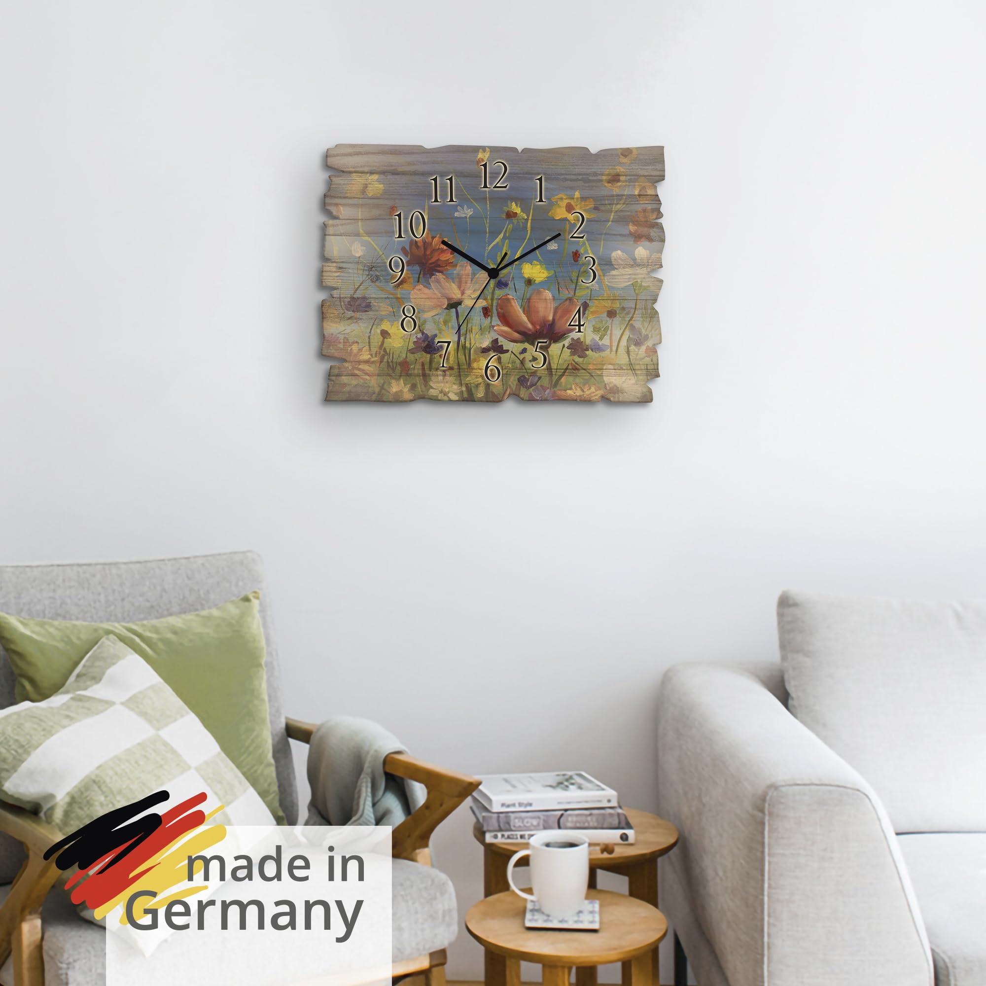 artland-wanduhren-u1qu-wanduhr-40x30-cm-funkuhr-blumenwiese image 6