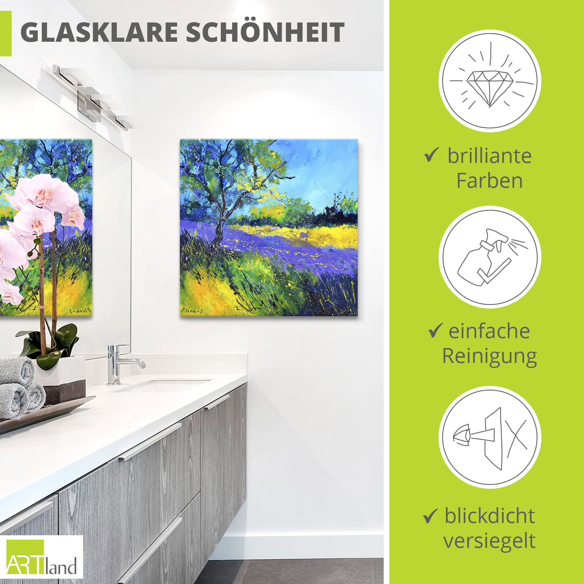 artland-glasbilder-lavendel-glasbild-30x30-gelb image 2