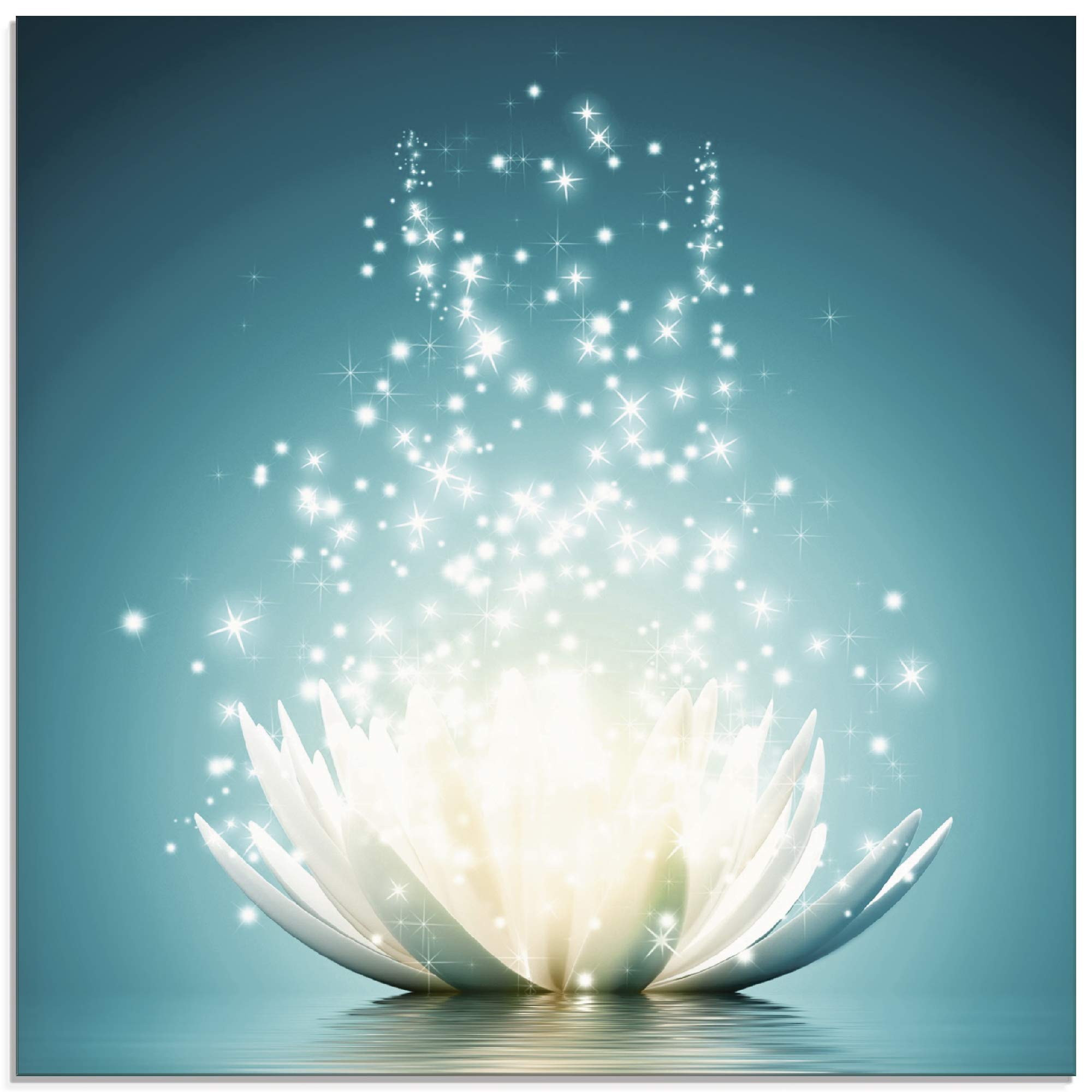 artland-glasbilder-t9nm-glasbild-blau-lotusblume-seerose image 1