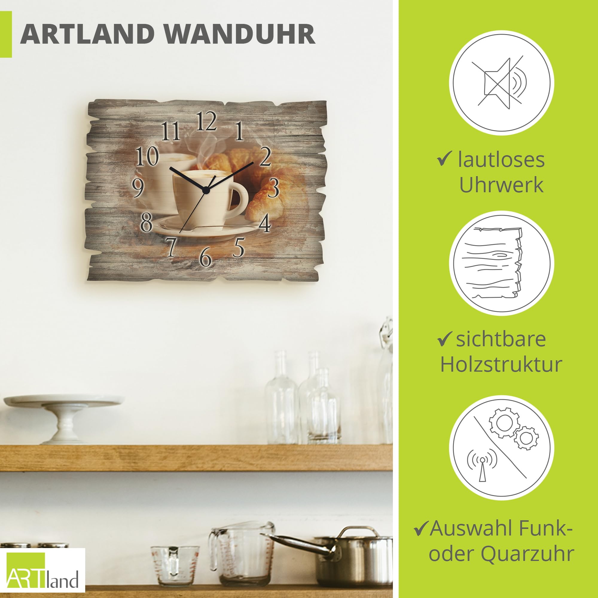 artland-wanduhren-cappuccino-holz-wanduhr-40x30-cm-lautlos-quarz image 2