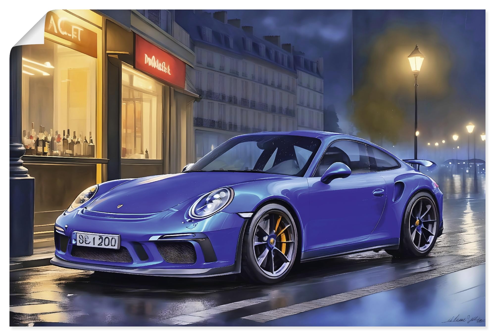 artland-kunstdrucke-paris-porsche-poster-120x80-cm-ungerahmt image 1