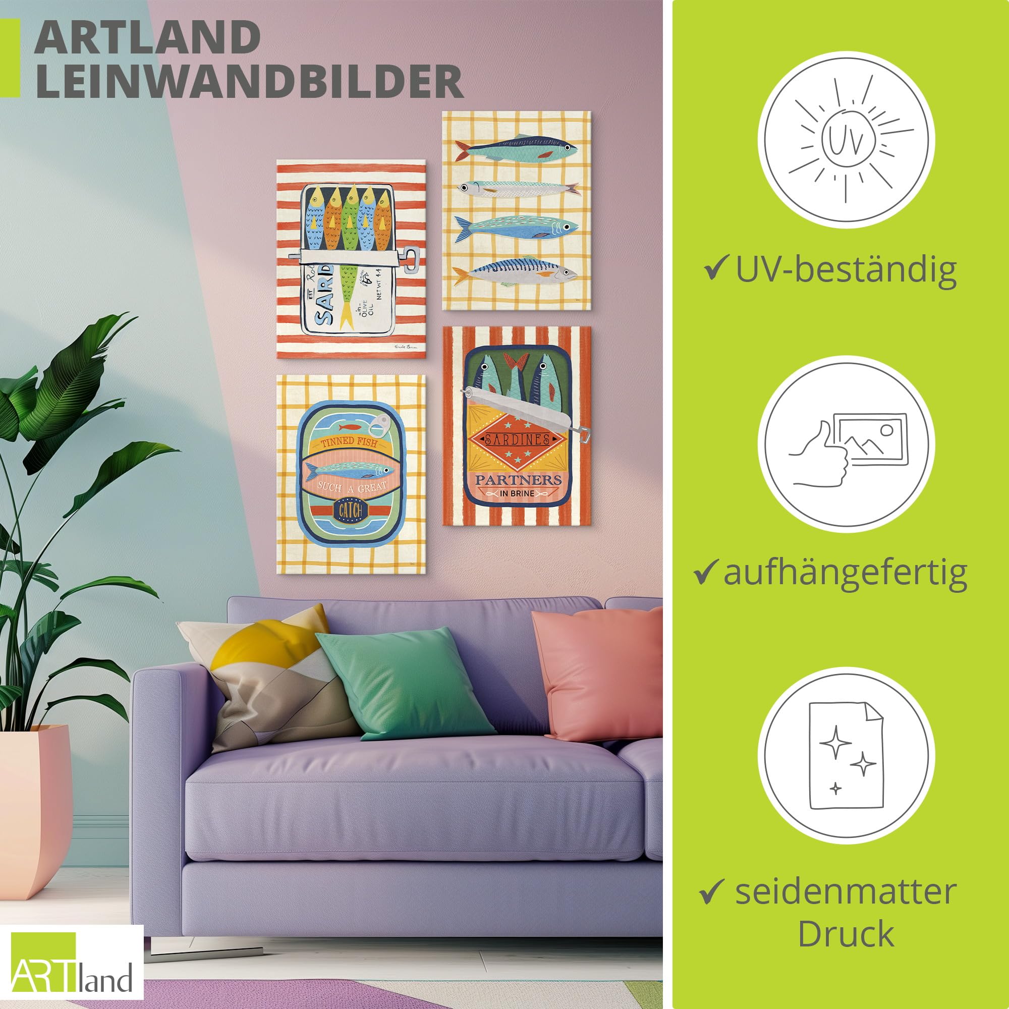 artland-leinwandbilder-sardines-set-4tlg-45x60-cm-mediterran image 3