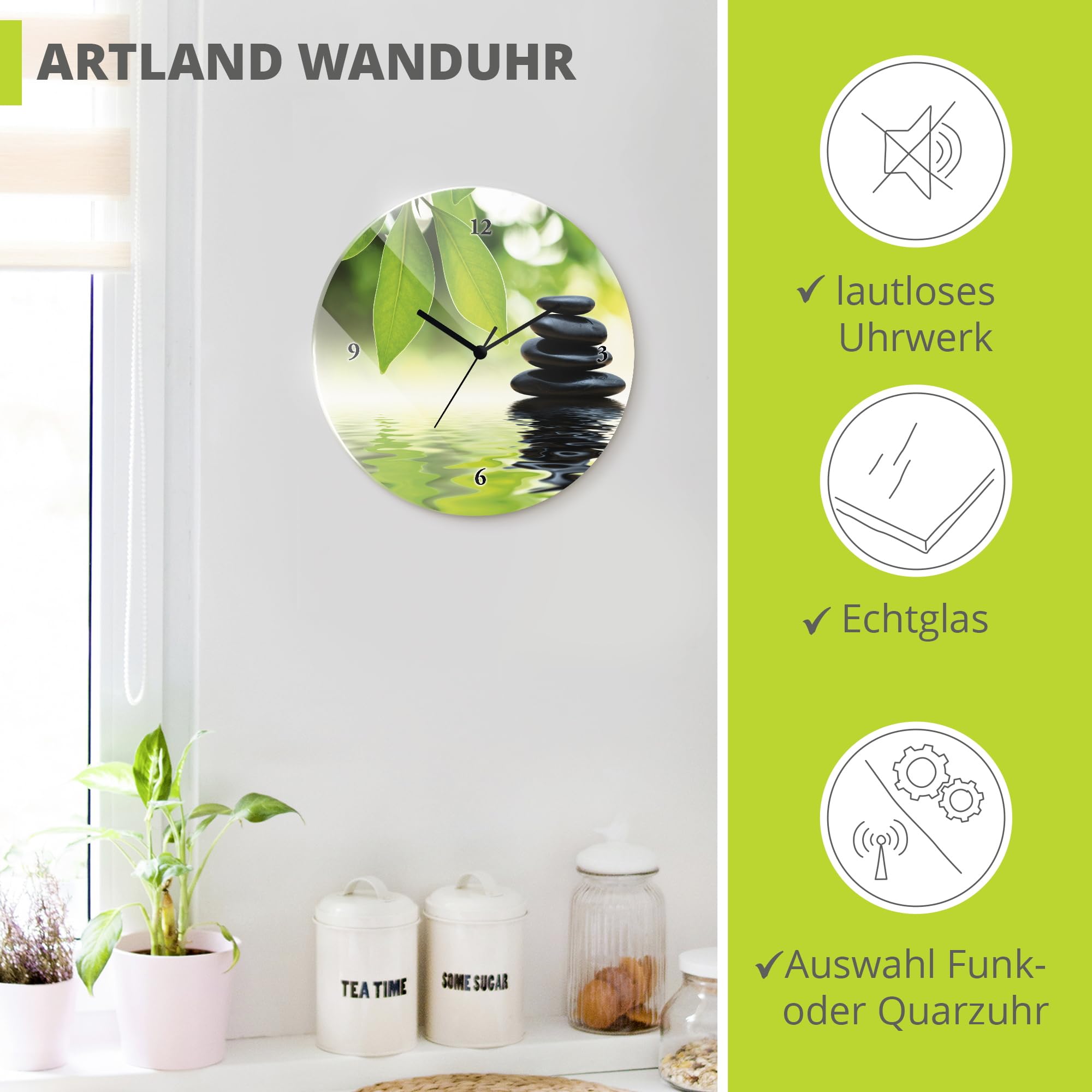 artland-wanduhren-funkuhr-glas-30-cm-zen-spa-t5uj image 2