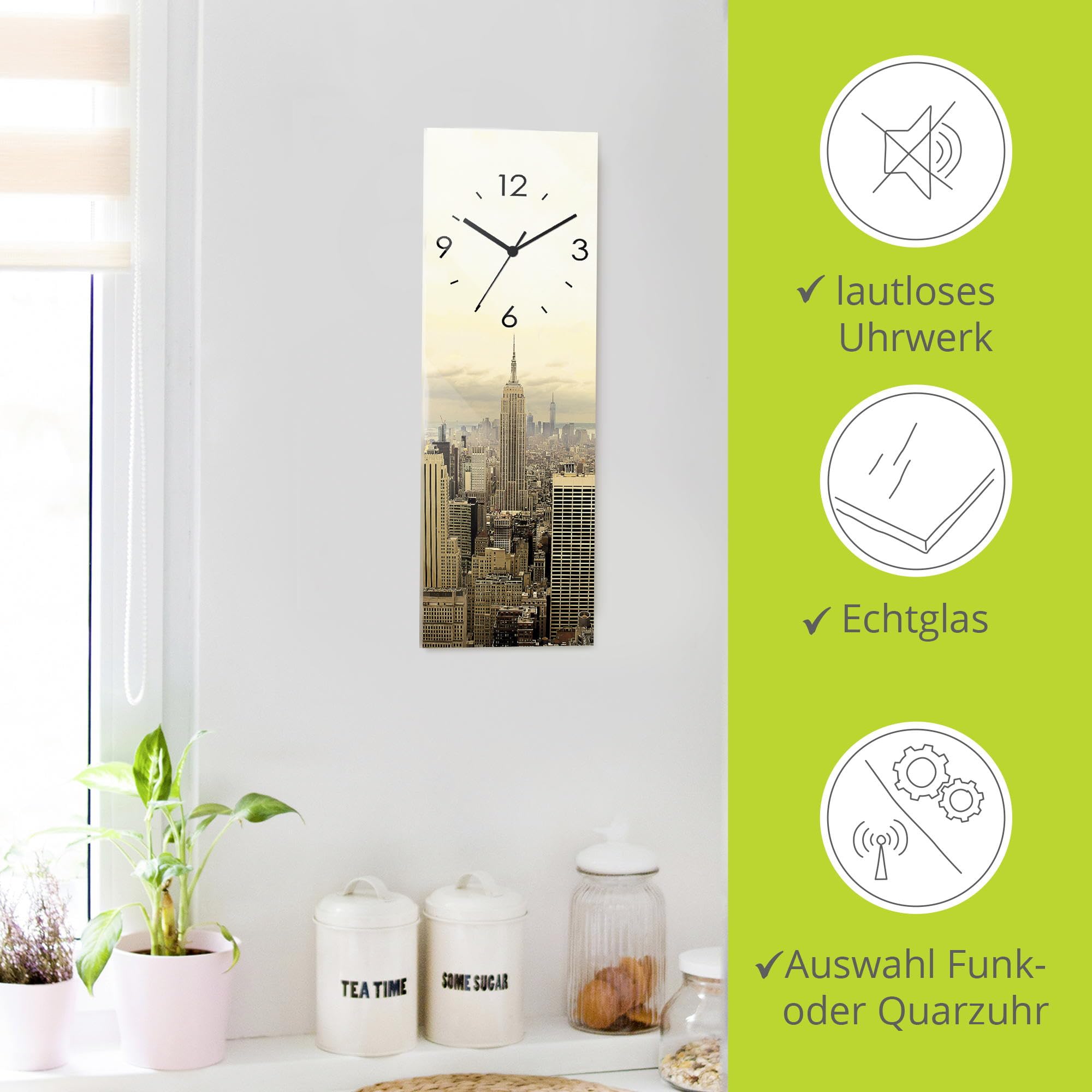 artland-wanduhren-skyline-manhattan-glas-wanduhr-20x60-lautlos image 2