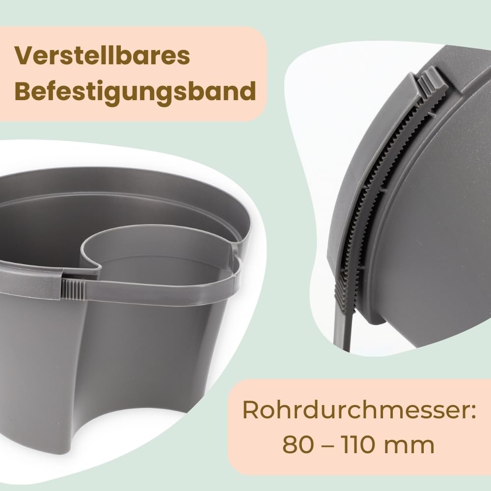 garpet-garten-blumentopf-f-r-regenrohr-3-6l-fallrohr-grau image 6