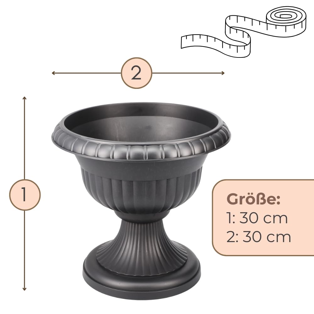 garpet-garten-blumentopf-mit-st-nder-grau-30-cm-frostsicher image 2