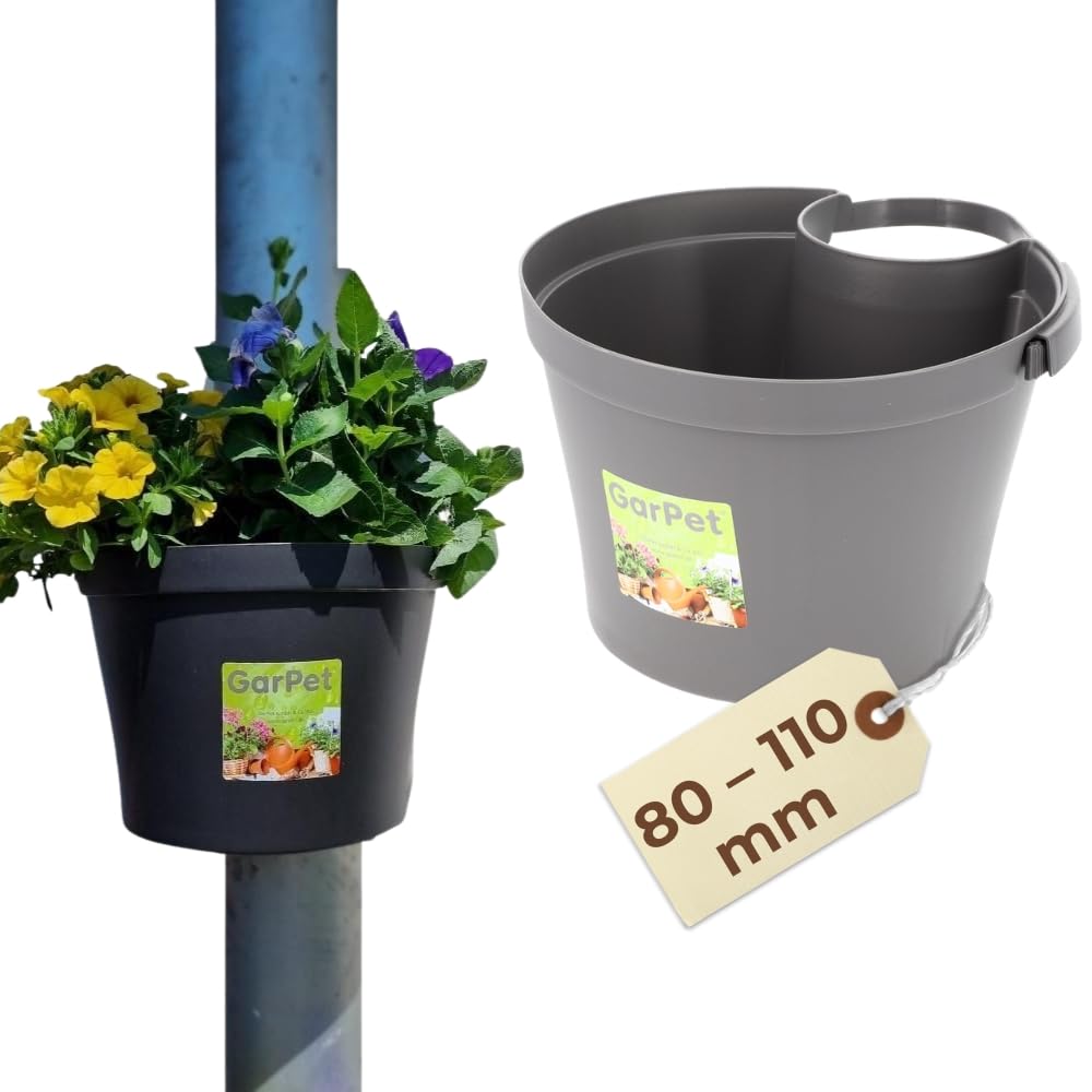 garpet-garten-blumentopf-f-r-regenrohr-3-6l-fallrohr-grau image 1