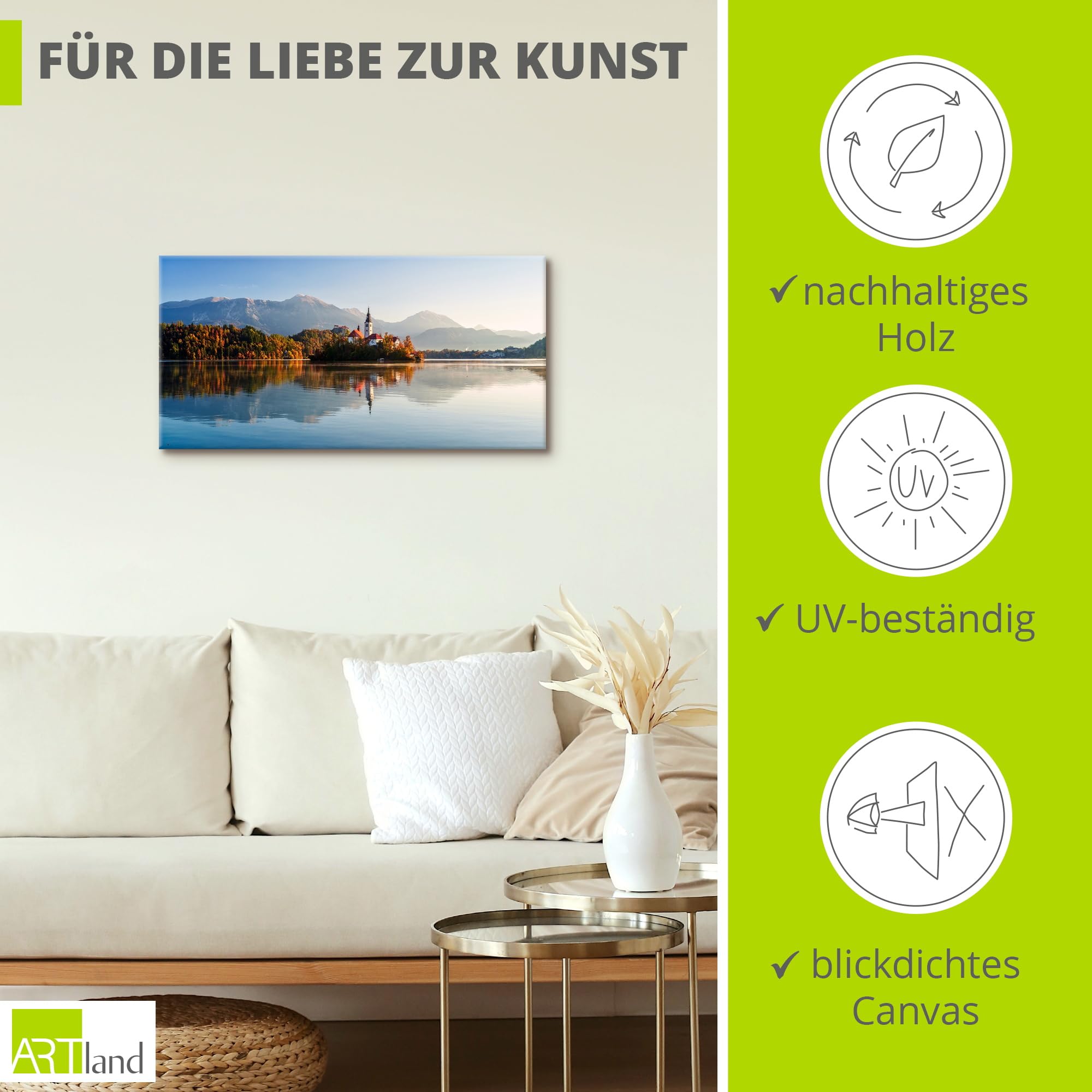 artland-leinwandbilder-herbst-am-bleder-see-leinwand-150x75-blau image 2