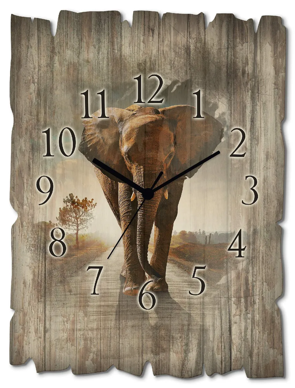 artland-wanduhren-t9qo-wanduhr-30x40-cm-quarzuhr-elefant image 1