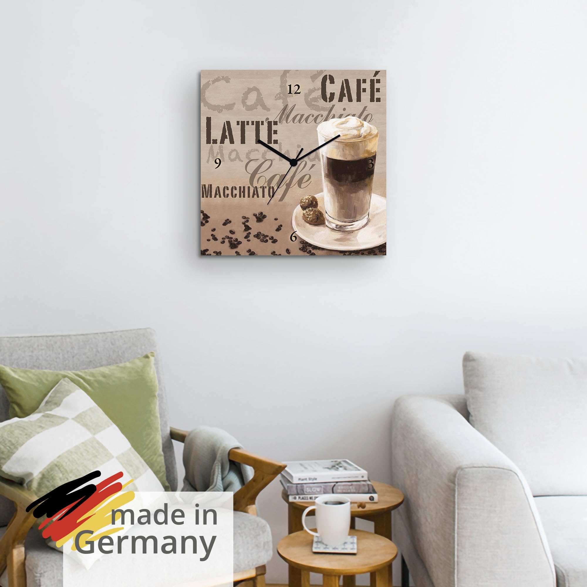 artland-wanduhren-quarzuhr-wanduhr-alu-30x30-kaffee-braun-lautlos image 6