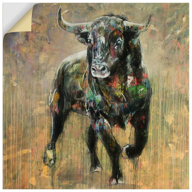 artland-wandaufkleber-stier-wandtattoo-30x30-cm-vinyl image 1
