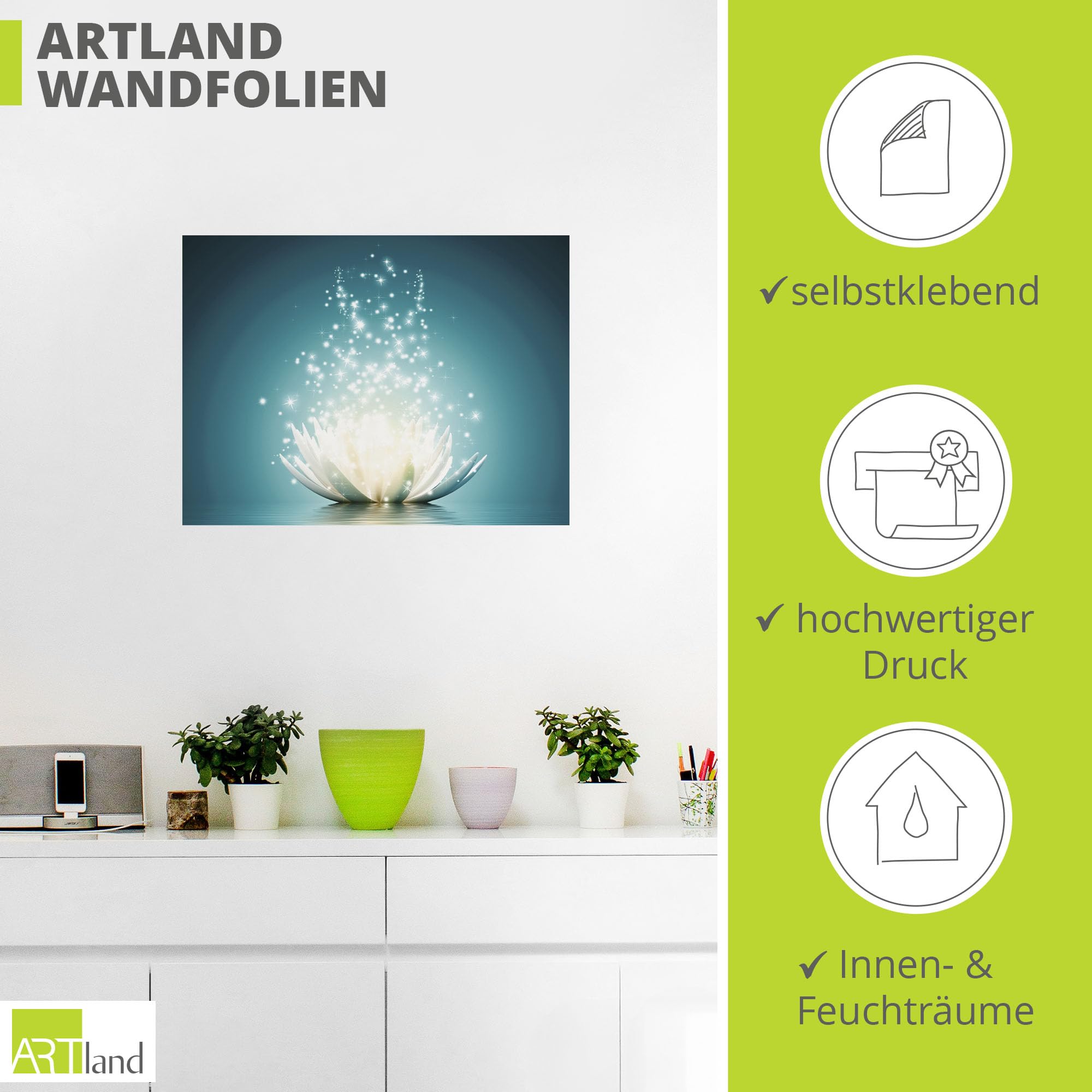 artland-wandaufkleber-t9nm-wandtattoo-lotus-t-rkis-80x60-cm image 3
