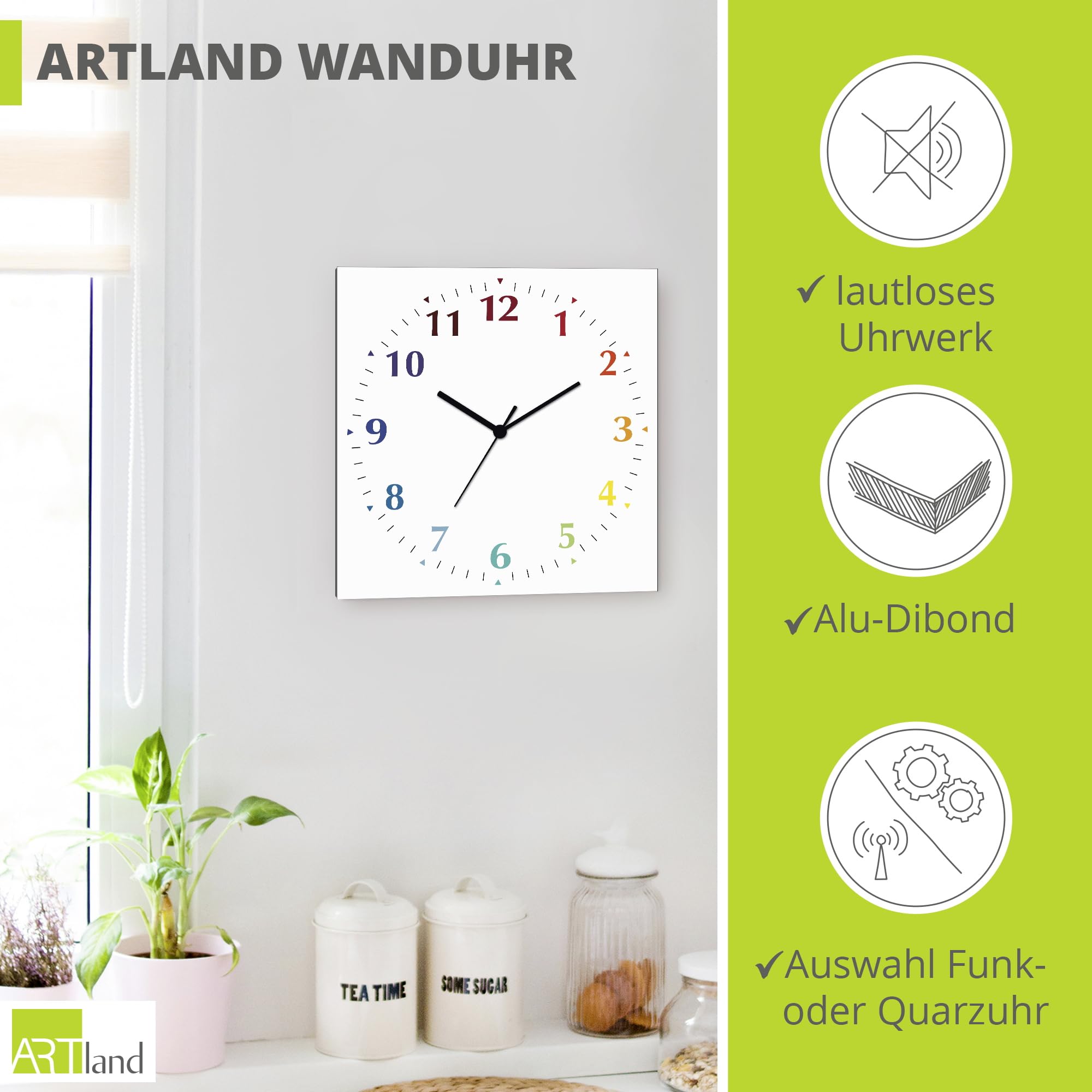 artland-wanduhr-wei-30x30-cm-funkuhr-lautlos-alu image 2