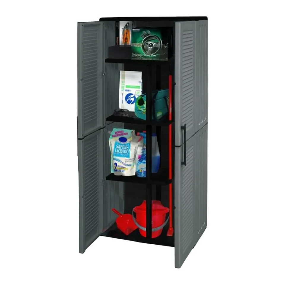 garpet-garten-besenschrank-163-cm-kunststoff-wetterfest-mit-besenfach image 1