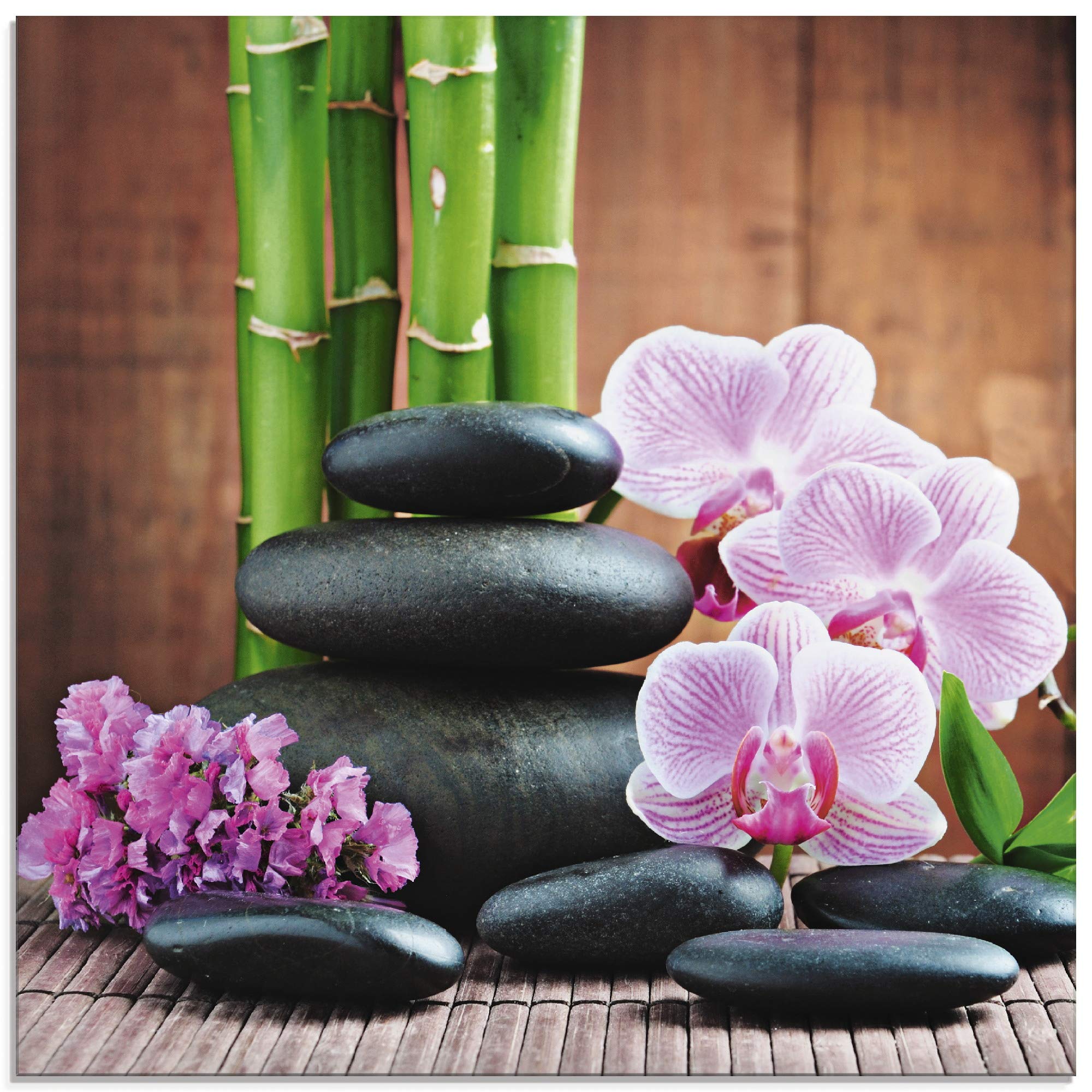 artland-glasbilder-zen-orchideen-glasbild-30x30-rosa image 8