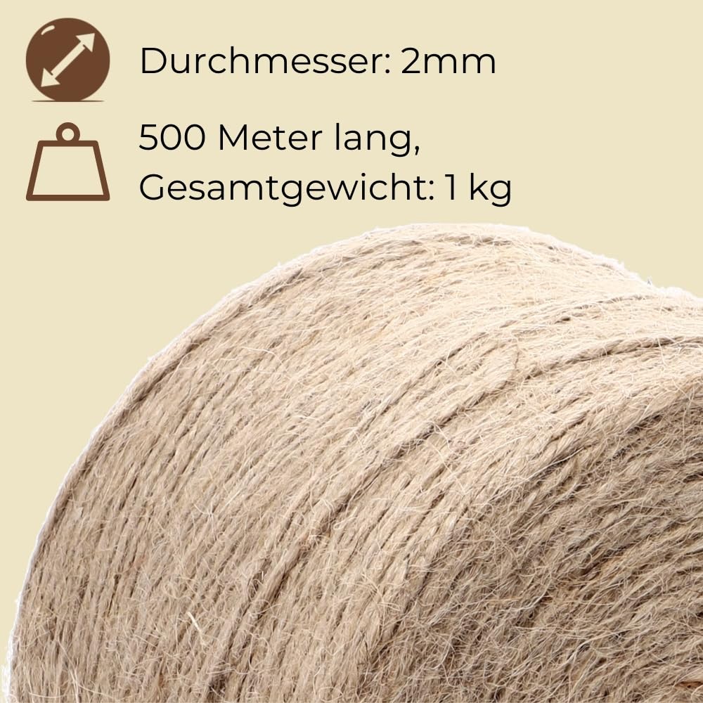 garpet-garten-juteschnur-500-m-natur-paketschnur-2-mm-1-kg image 2