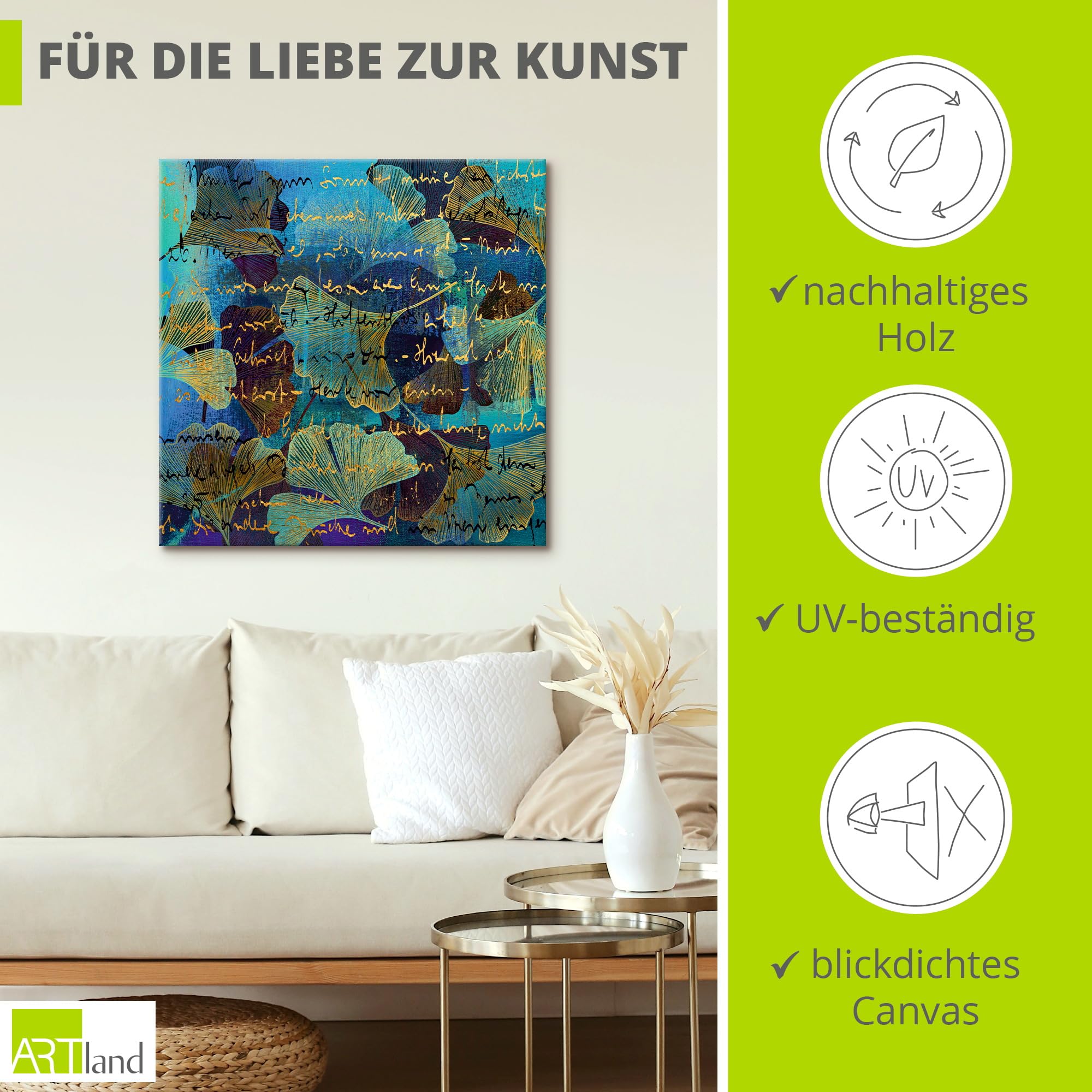 artland-leinwandbilder-ginko-auf-blau-leinwandbild-50x50-blau image 2