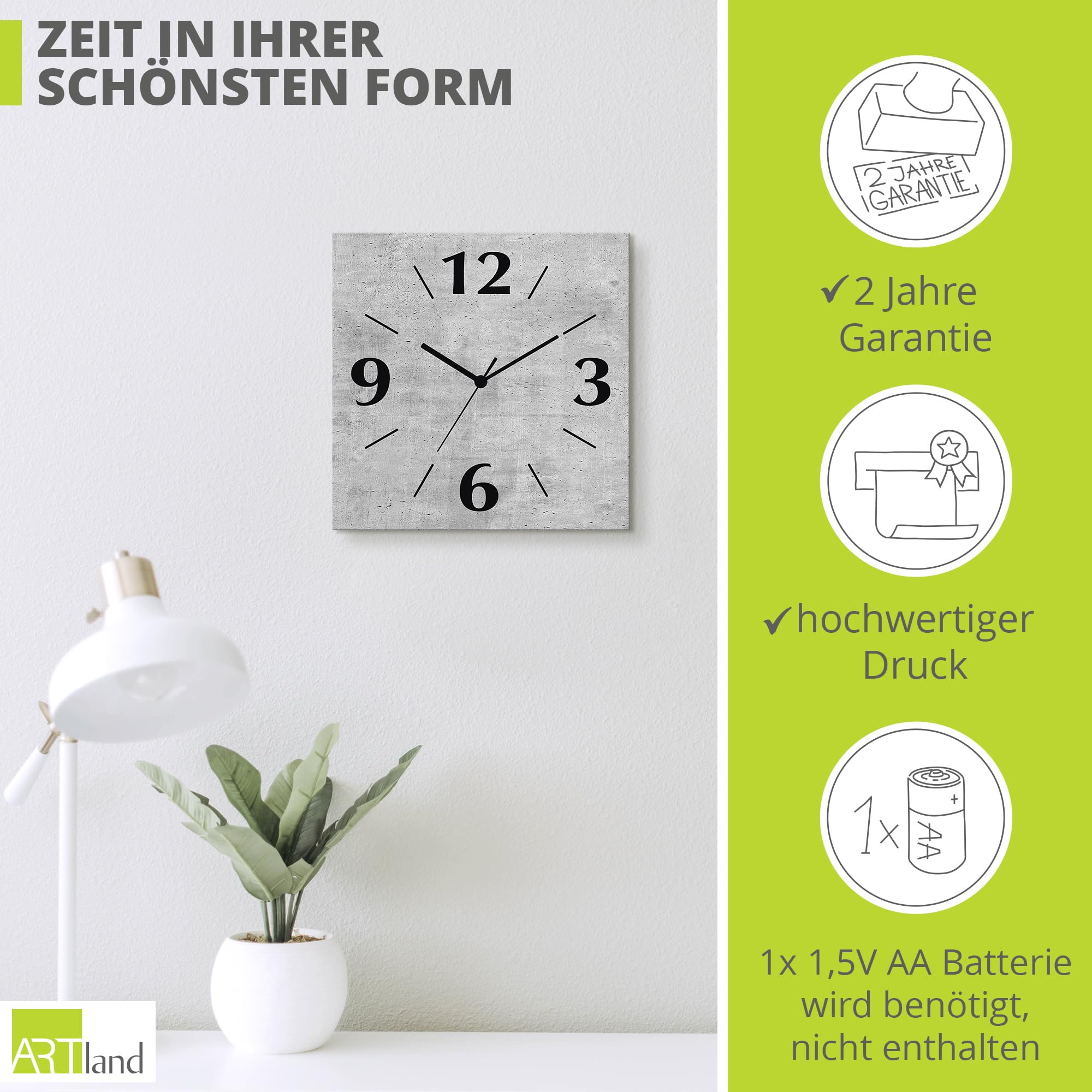 artland-wanduhren-funkuhr-beton-30x30-cm-wanduhr-lautlos image 3
