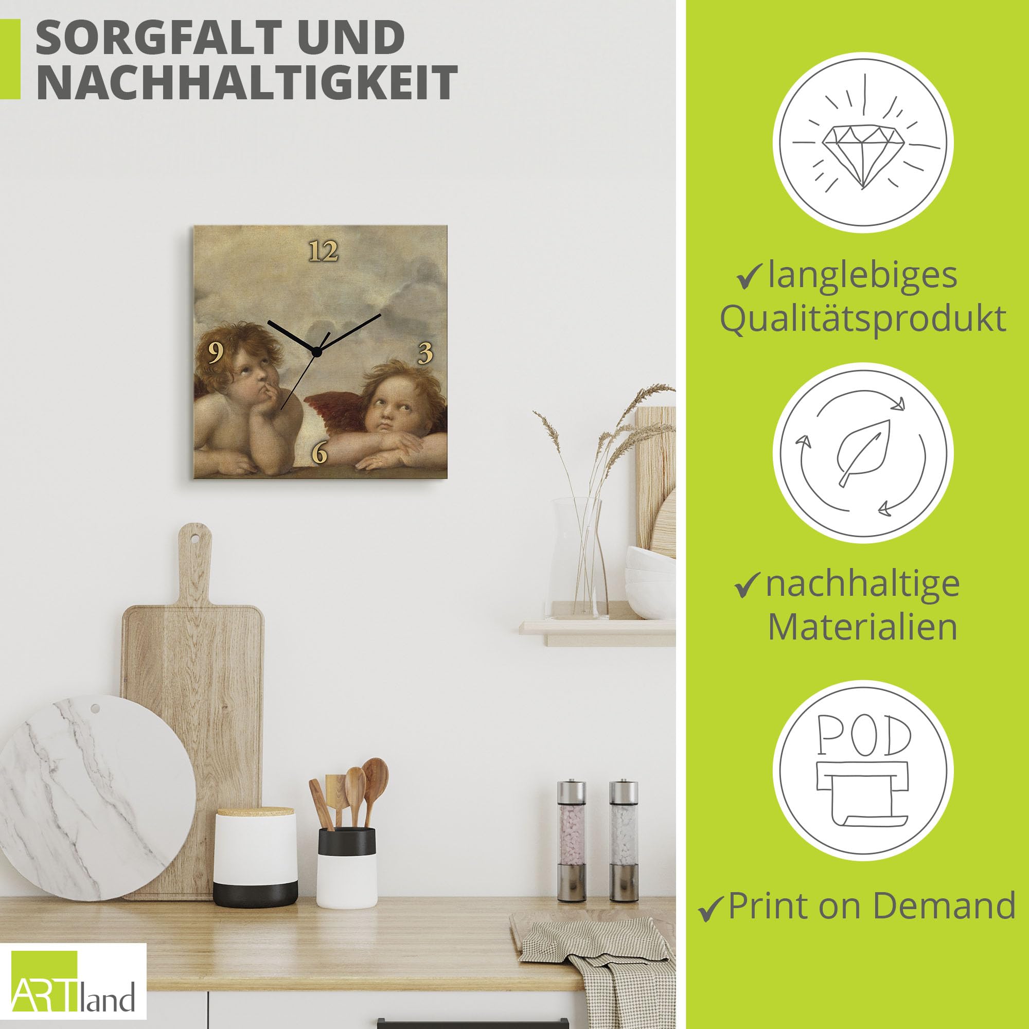 artland-wanduhren-funkuhr-30x30-alu-engel-raffael-schwarz image 5