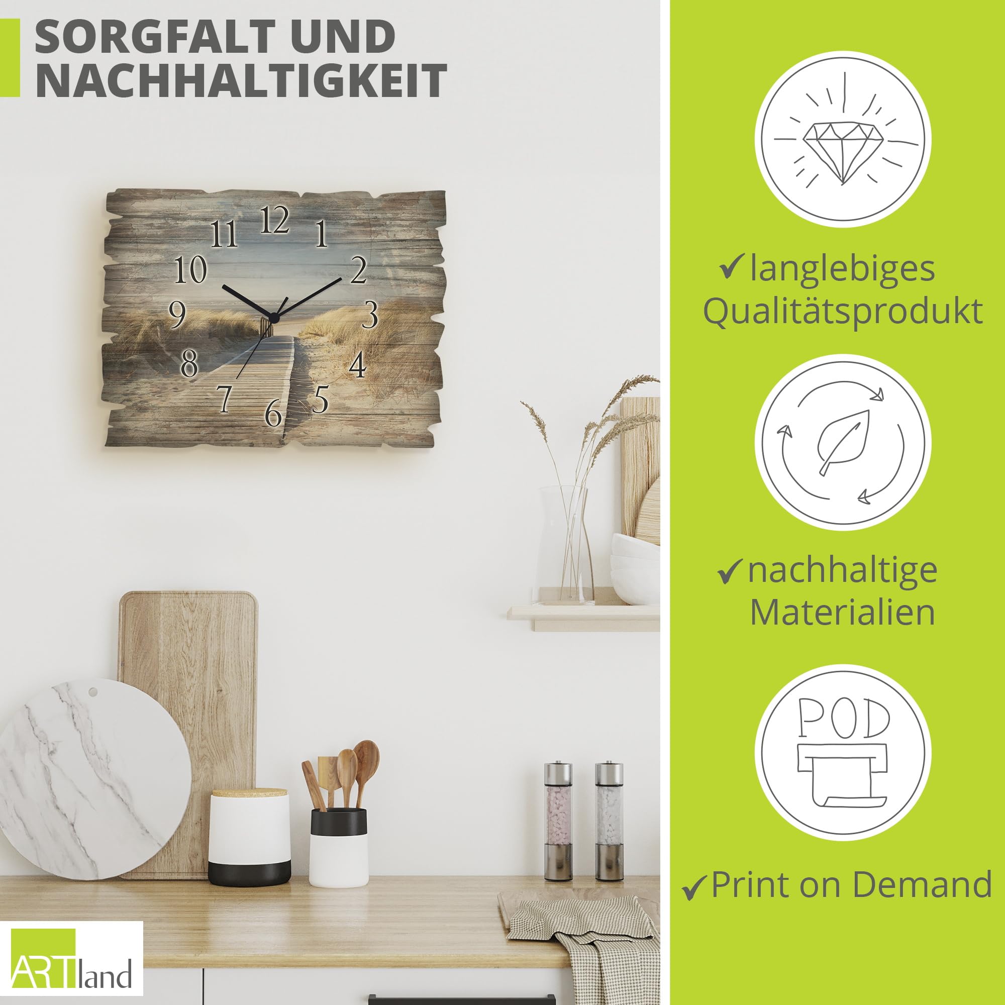 artland-wanduhren-nordseestrand-holzuhr-40x30-cm-quarzuhr image 5