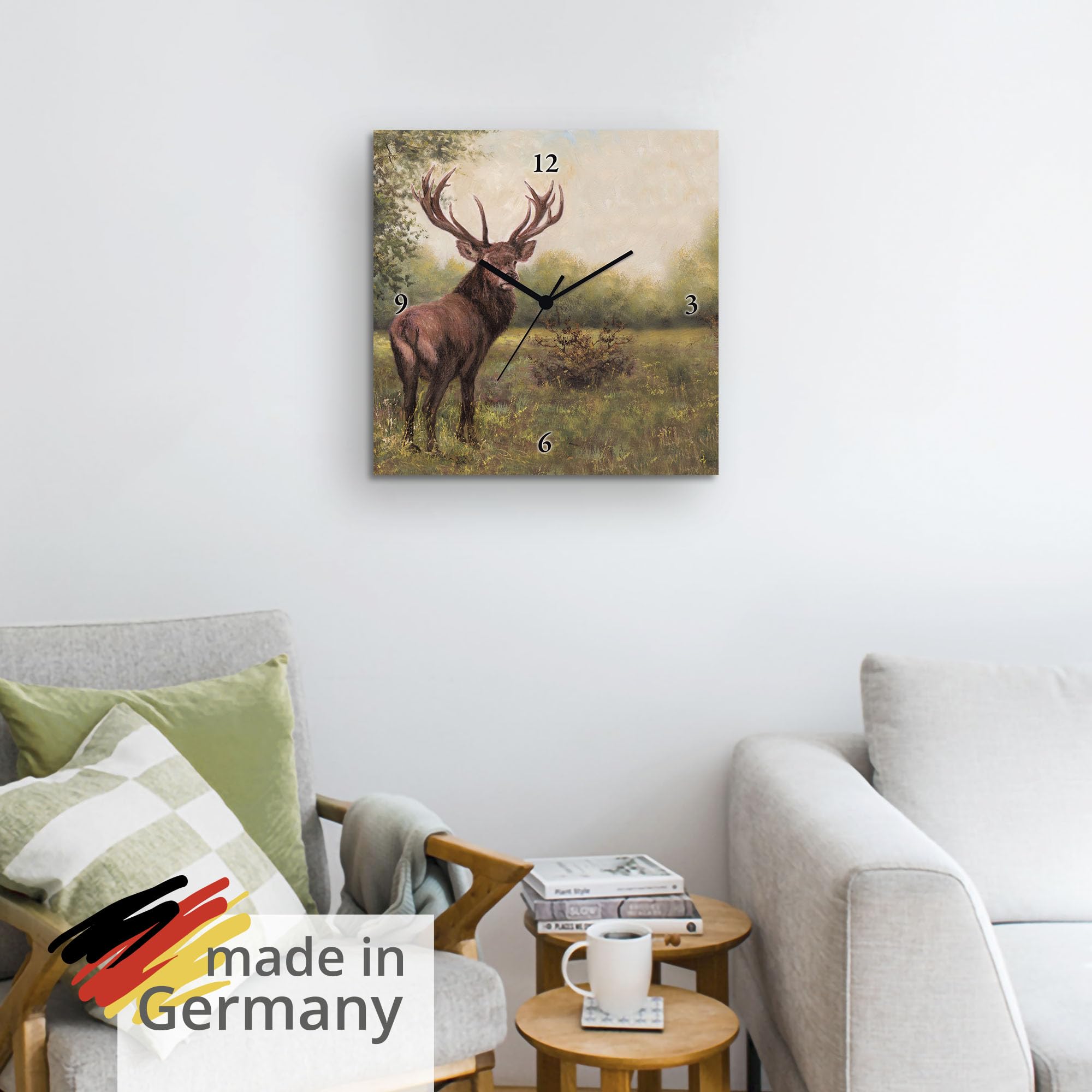 artland-wanduhren-t9rb-wanduhr-30x30-cm-hirsch-lautlos image 6
