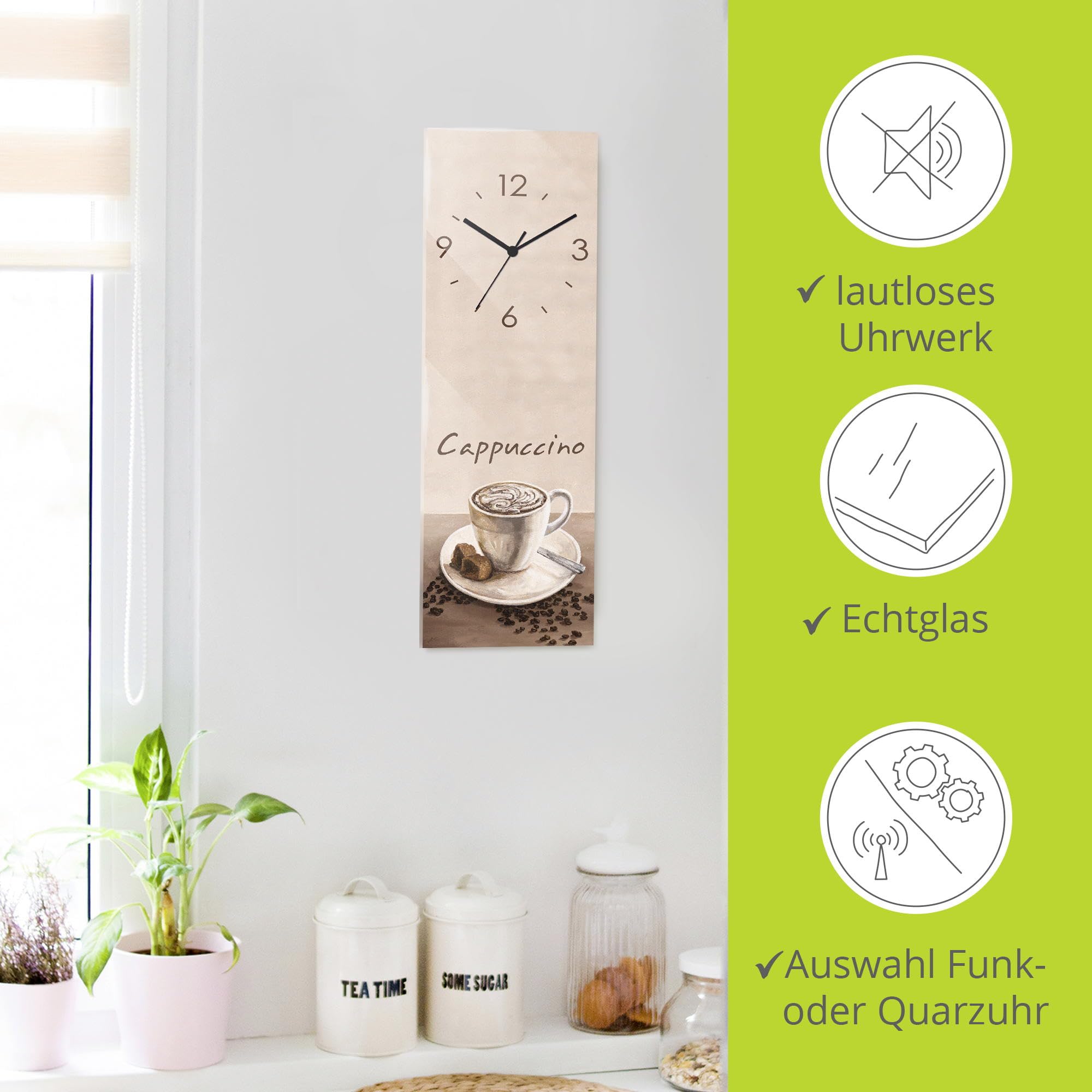 artland-wanduhren-t3ad-wanduhr-kaffee-cappuccino-20x60-lautlos image 2
