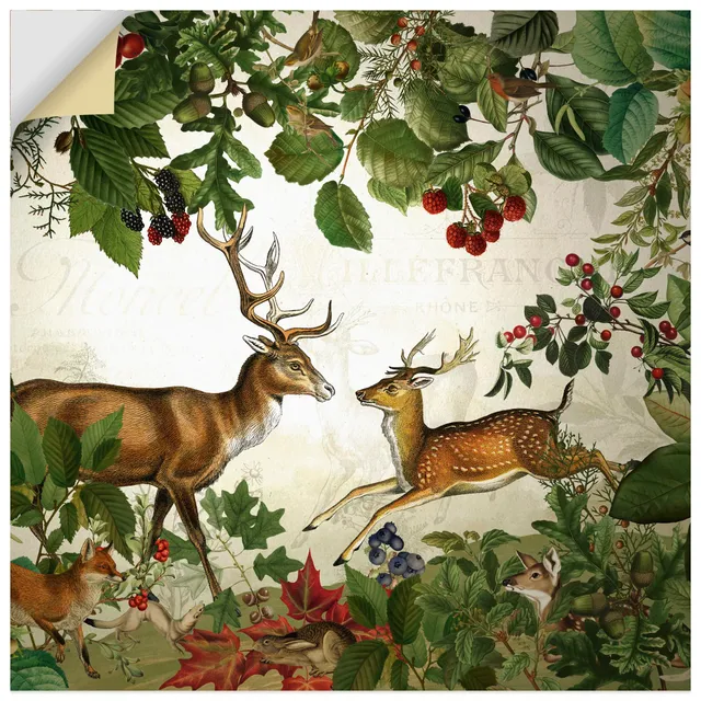 artland-hirsch-reh-wald-wandtattoo-100x100-cm-u5gx image 1