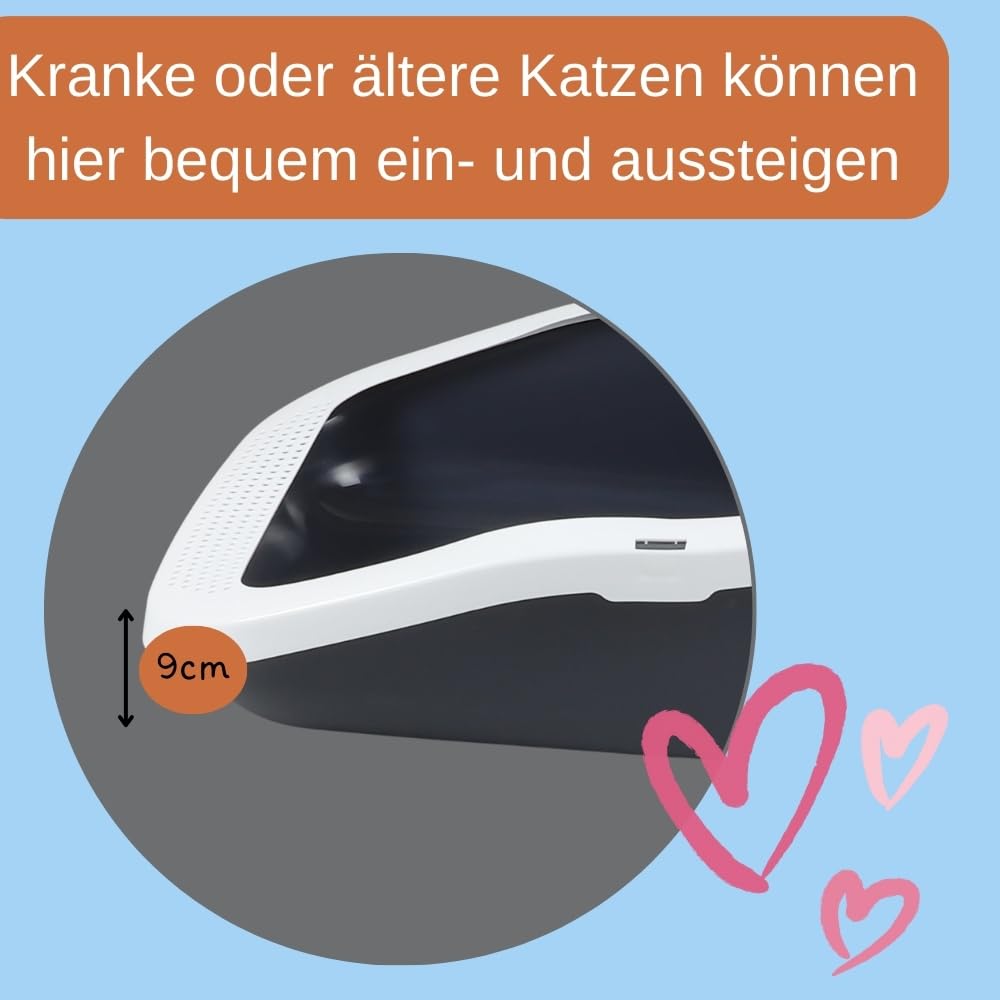 garpet-tierwelt-xxl-katzenklo-offen-70cm-hoher-rand-grau image 3